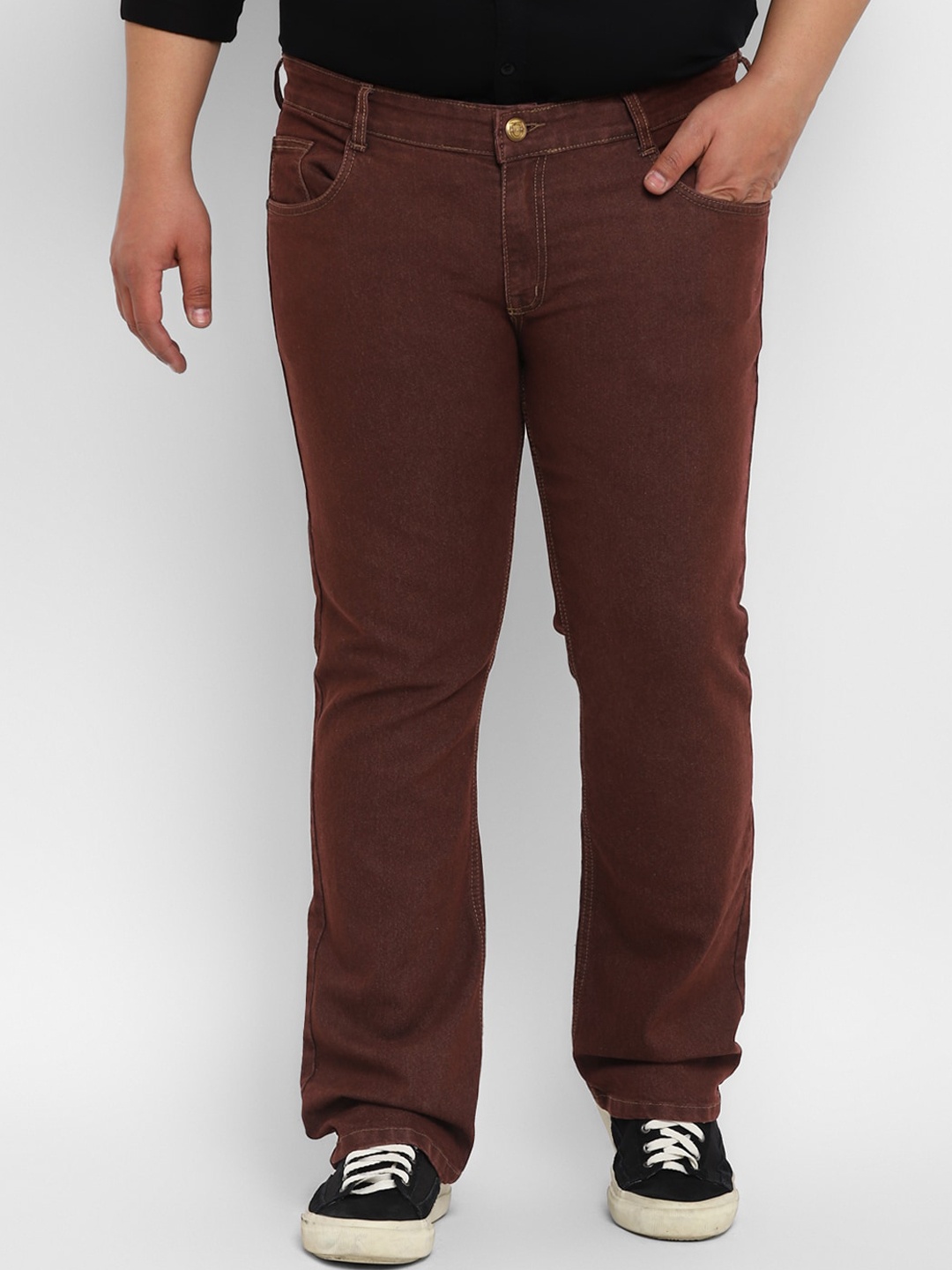 Urbano Plus Men Mid-Rise Clean Look Stretchable Coloured Bootcut Jeans, Brown
Urbano Plus Men Mid-Rise Clean Look Stretchable Coloured Bootcut Jeans, Brown