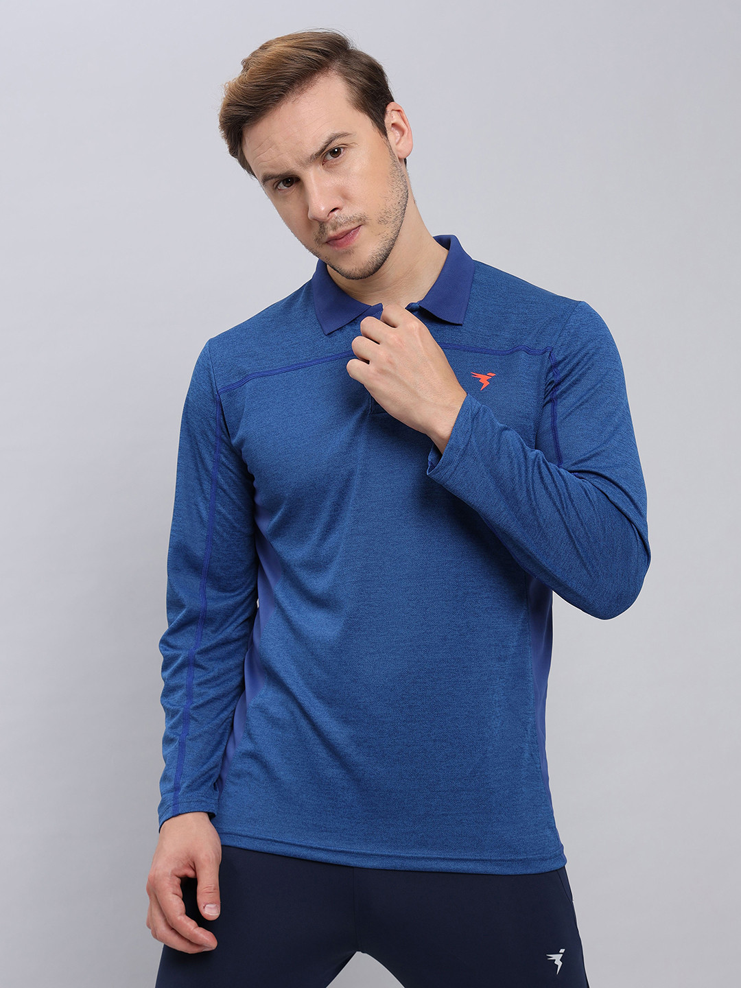 Technosport Polo Collar Long Sleeves Antimicrobial Slim Fit Gym T-shirt, Blue
Technosport Polo Collar Long Sleeves Antimicrobial Slim Fit Gym T-shirt, Blue