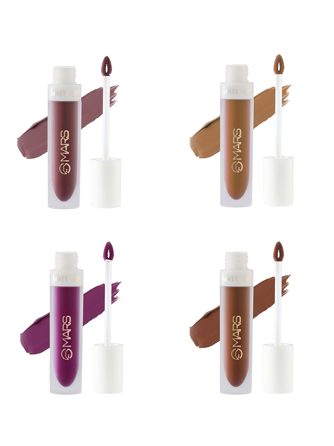 MARS Set of 4 Transfer-Proof Long Lasting Matte Liquid Lipstick 4.5 ml Each - 05+06+07+08, Brown
MARS Set of 4 Transfer-Proof Long Lasting Matte Liquid Lipstick 4.5 ml Each - 05+06+07+08, Brown