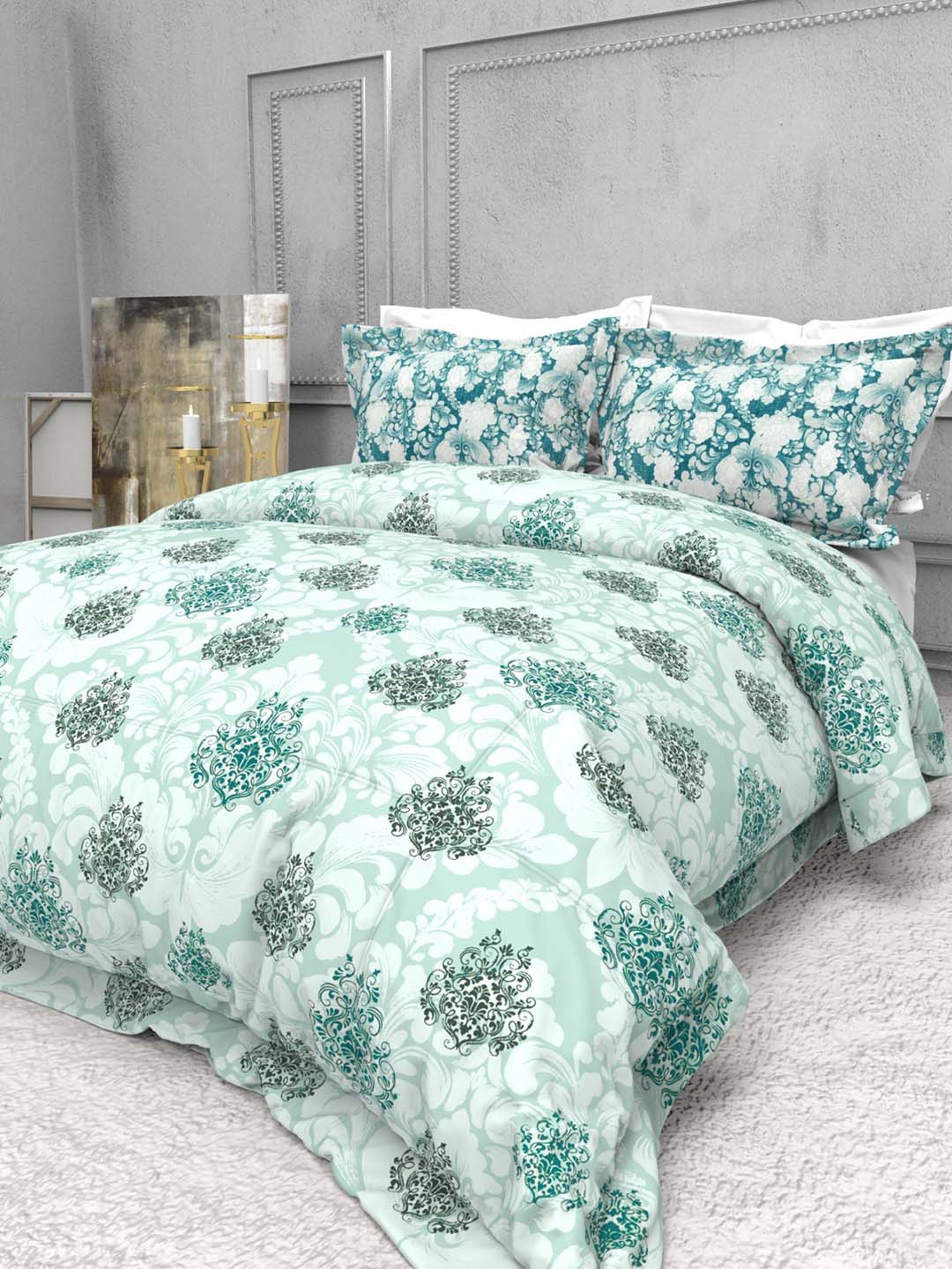 THE WHITE MOSS Seasons Turquoise Blue 220 TC Pure Cotton King Bedsheet & 2 Pillow Covers
THE WHITE MOSS Seasons Turquoise Blue 220 TC Pure Cotton King Bedsheet & 2 Pillow Covers