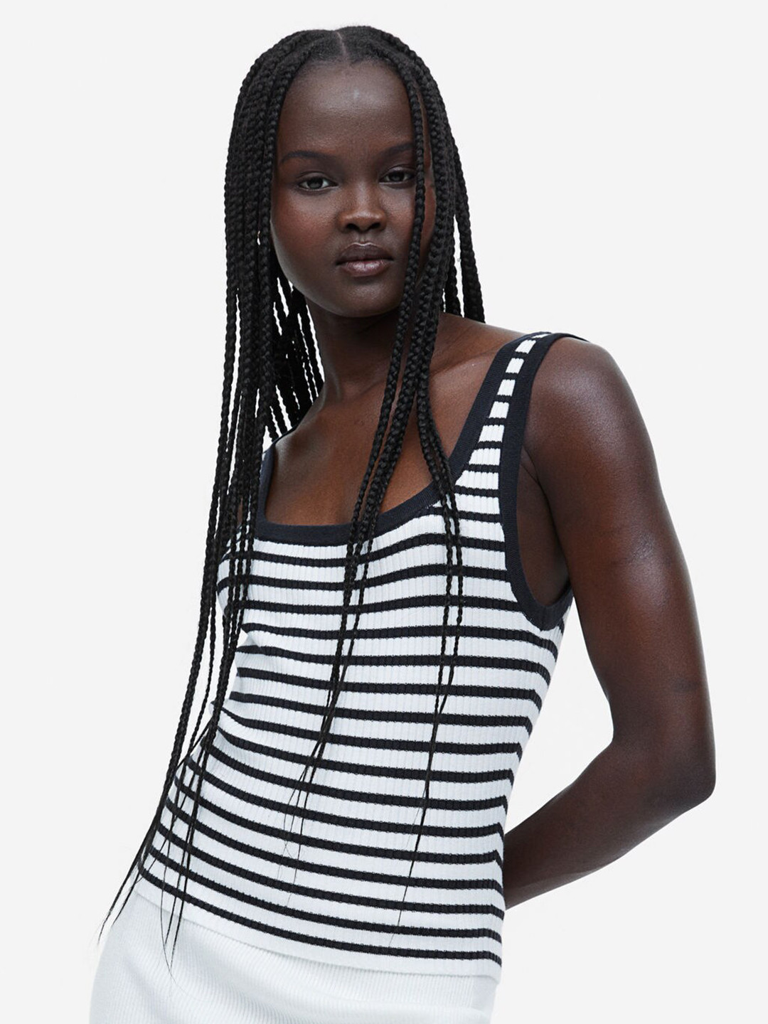H&M Rib-Knit Vest Top, Blue 
H&M Rib-Knit Vest Top, Blue