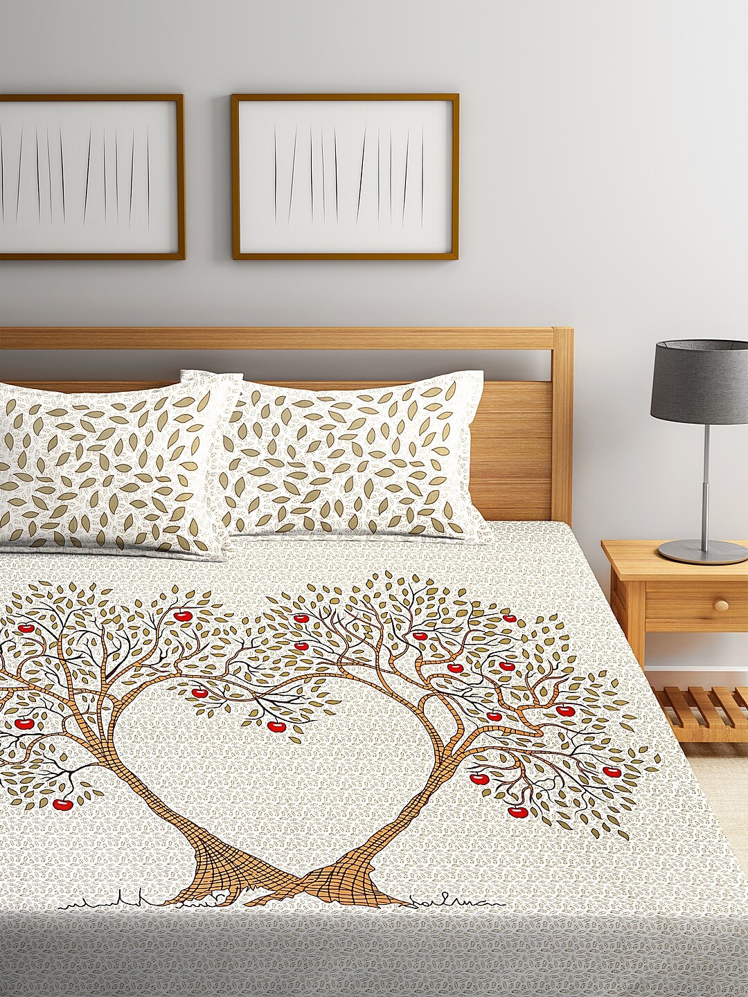 Stylespace by Isha Off White & Green Floral 250 TC Cotton King Bedsheet & 2 Pillow Covers
Stylespace by Isha Off White & Green Floral 250 TC Cotton King Bedsheet & 2 Pillow Covers