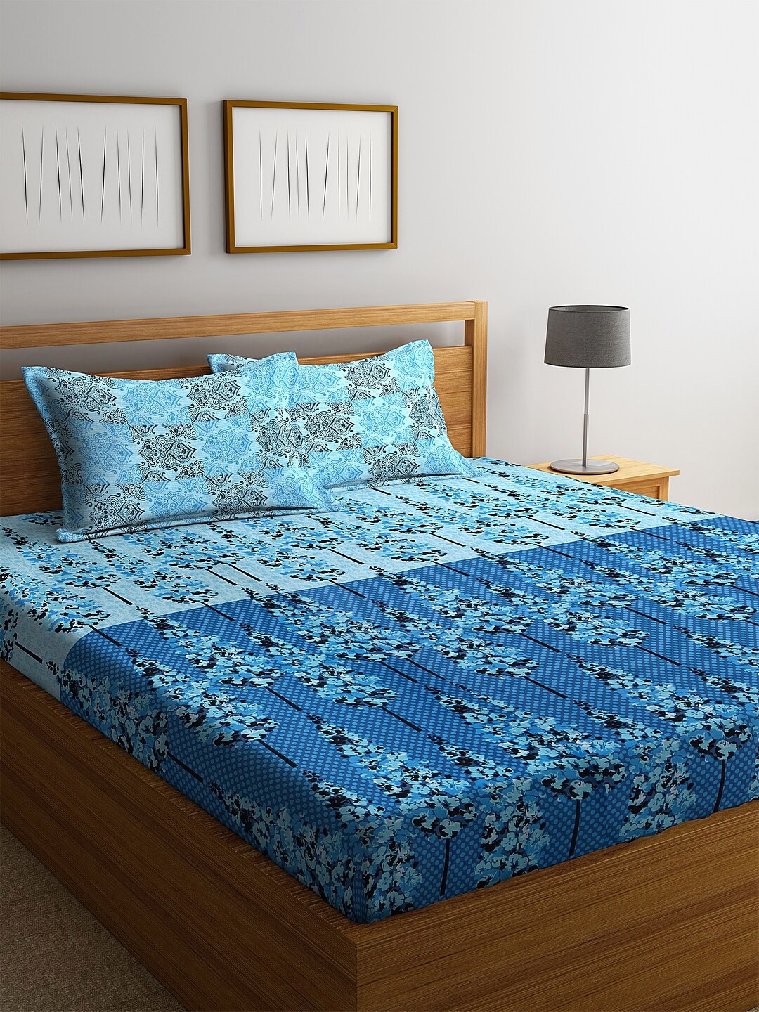 Stylespace by Isha Blue Ethnic Motifs 260 TC Cotton King Bedsheet with 2 Pillow Covers
Stylespace by Isha Blue Ethnic Motifs 260 TC Cotton King Bedsheet with 2 Pillow Covers
