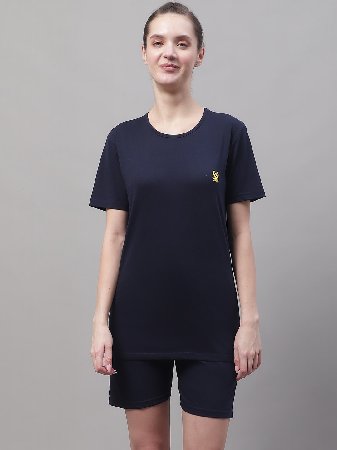 MACK JONNEY Round Neck Pure Cotton Short Sleeves Sports T-Shirt With Shorts Co-Ords, Navy blue
MACK JONNEY Round Neck Pure Cotton Short Sleeves Sports T-Shirt With Shorts Co-Ords, Navy blue