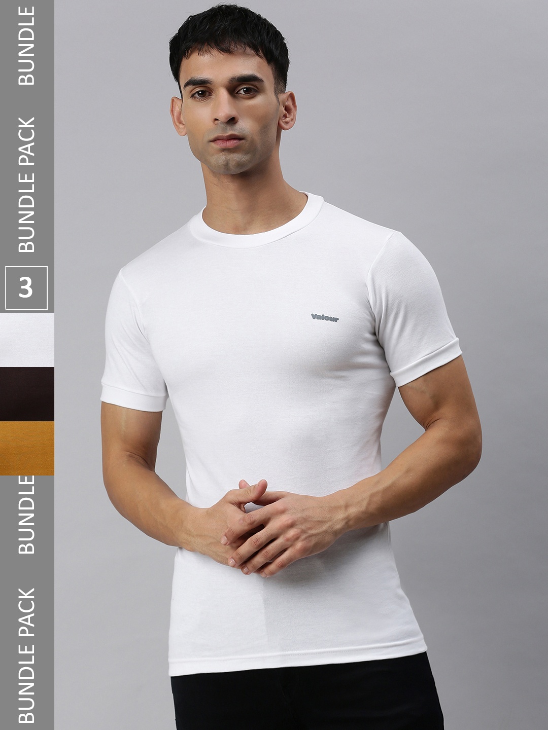 Lux Cozi Pack Of 3 Slim Fit T-shirt, White
