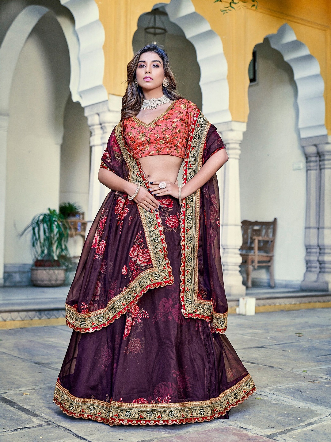 LOOKNBOOK ART Burgundy & Red Embroidered Sequinned Semi-Stitched Lehenga & Unstitched Blouse With Dupatta
LOOKNBOOK ART Burgundy & Red Embroidered Sequinned Semi-Stitched Lehenga & Unstitched Blouse With Dupatta