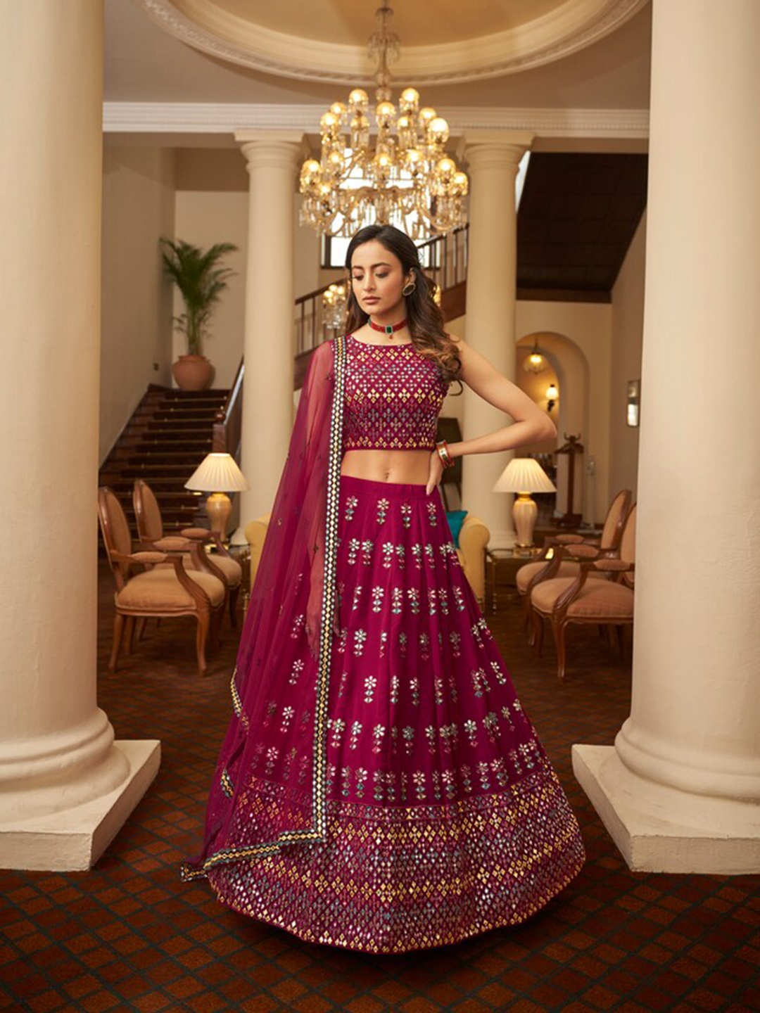 Exclusiva Gotta Patti Embroidered Semi-Stitched Lehenga & Unstitched Blouse With Dupatta, Pink
Exclusiva Gotta Patti Embroidered Semi-Stitched Lehenga & Unstitched Blouse With Dupatta, Pink