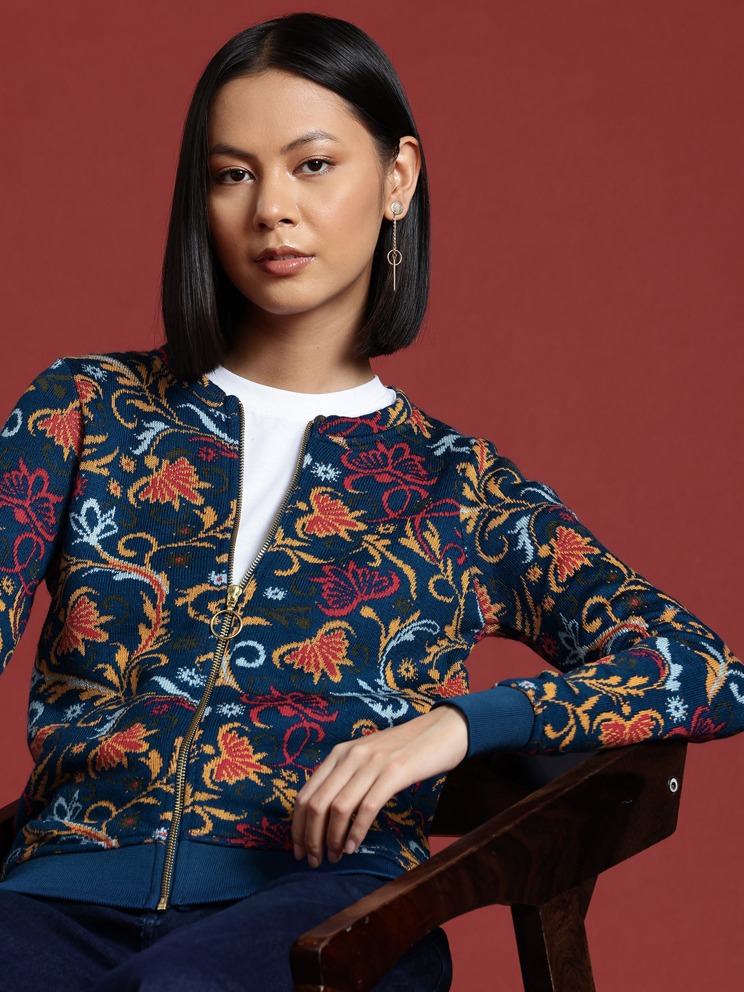 all about you Woven Design Regular Cardigan, Navy blue 
all about you Woven Design Regular Cardigan, Navy blue