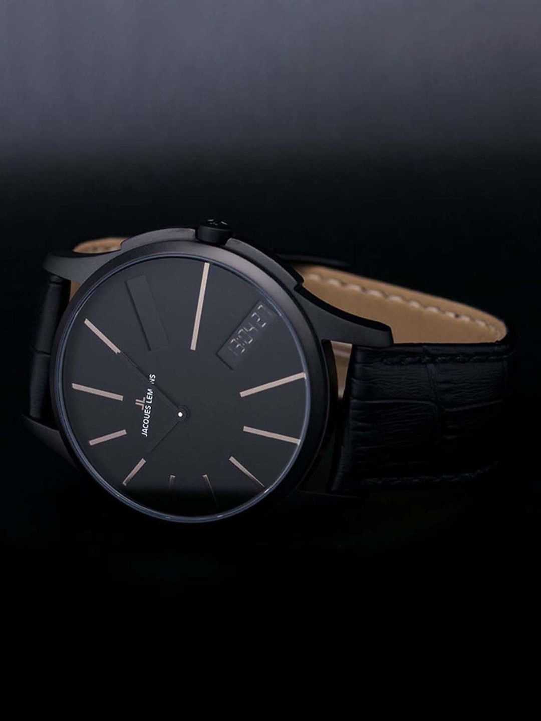 Jacques Lemans Men Embellished Dial & Leather Textured Straps Analogue Watch 1-1788G, Black
Jacques Lemans Men Embellished Dial & Leather Textured Straps Analogue Watch 1-1788G, Black