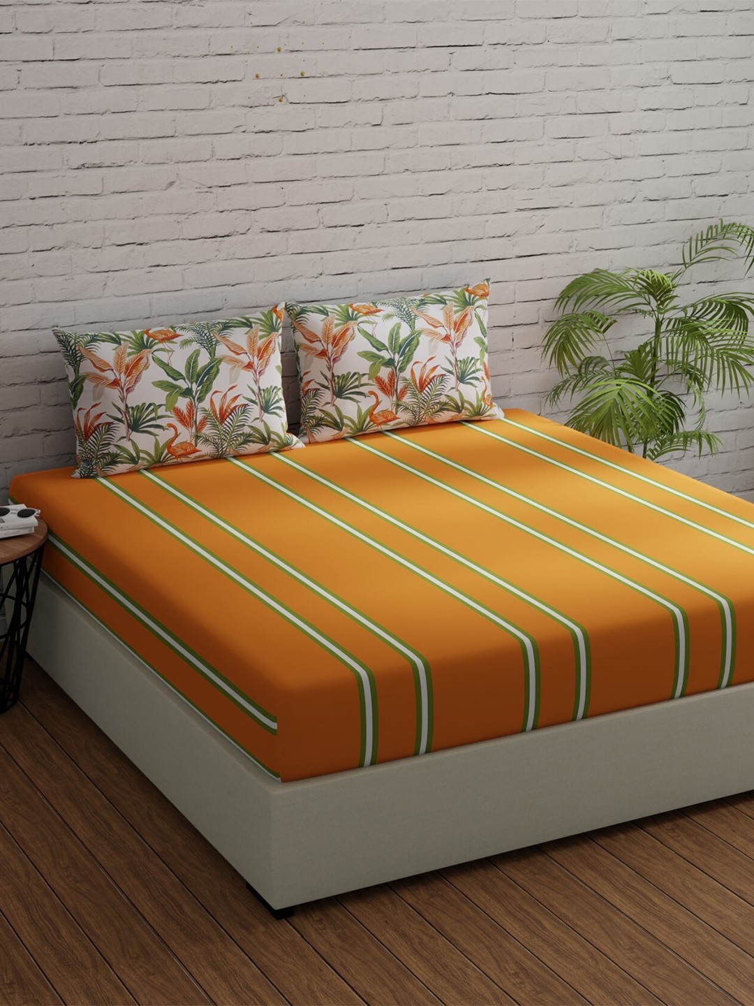 Huesland Comfort Orange & White Striped 144 TC Cotton Queen Bedsheet With 2 Pillow Covers
Huesland Comfort Orange & White Striped 144 TC Cotton Queen Bedsheet With 2 Pillow Covers
