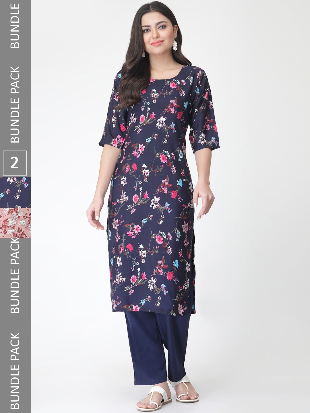 7Threads A Selection of 2 Printed Regular Straight Kurta With Trousers, Navy blue
7Threads A Selection of 2 Printed Regular Straight Kurta With Trousers, Navy blue