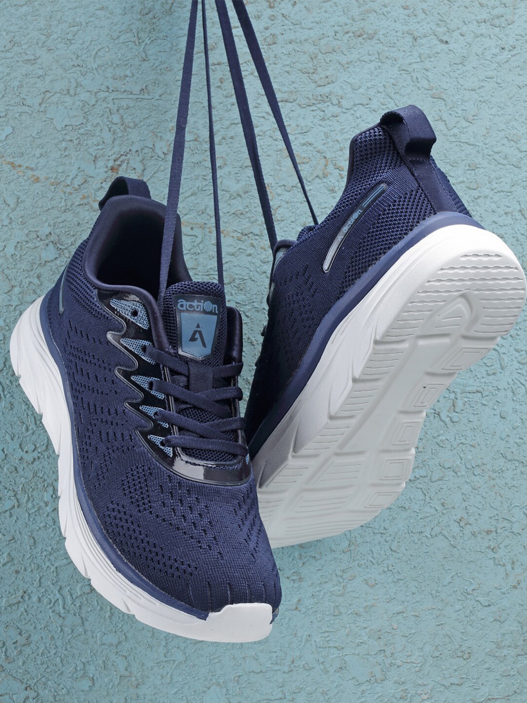 Action Men Mesh Non-Marking Air Max Running Sports Shoes, Navy blue