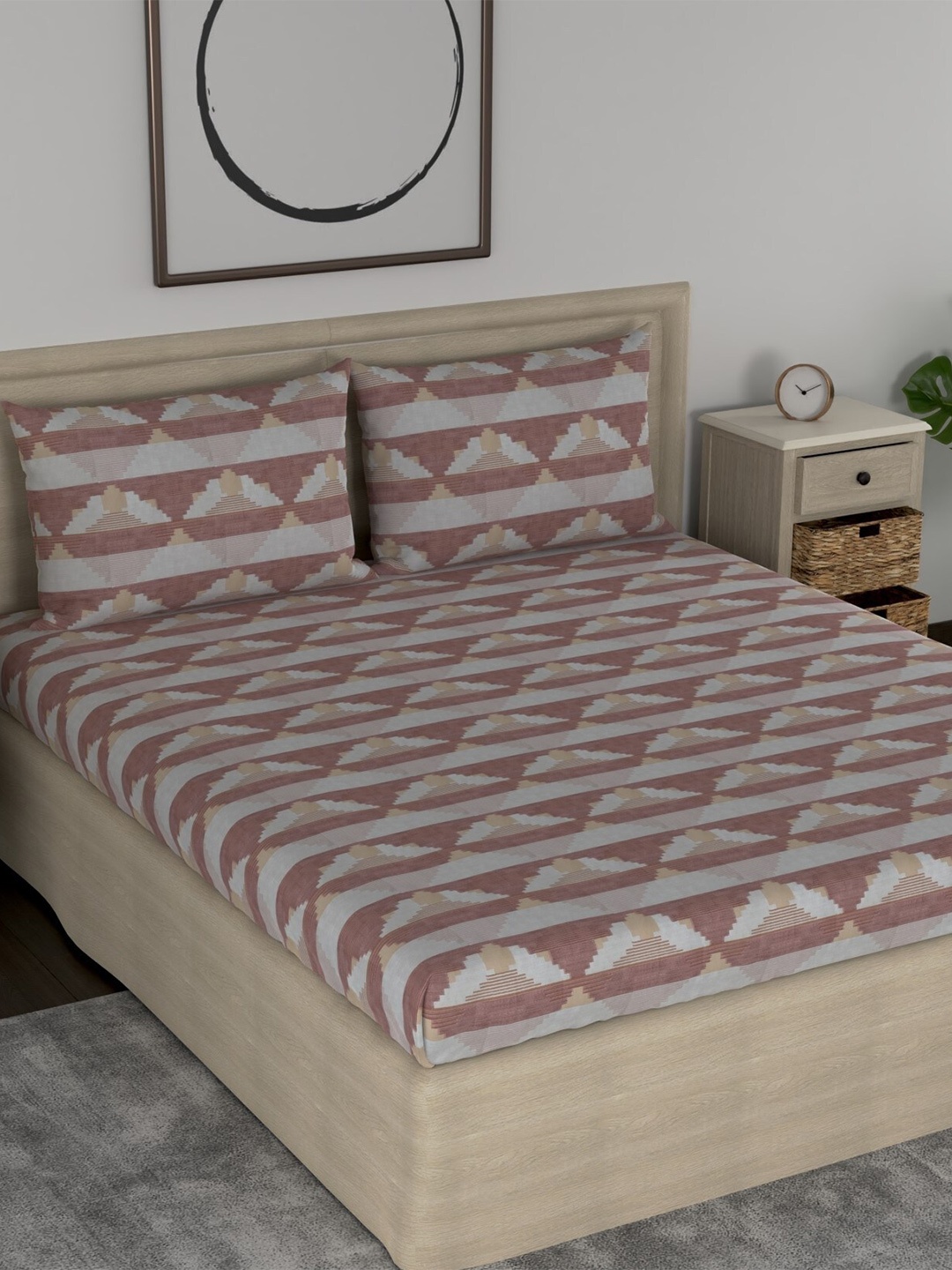 Huesland Aspire Brown & Grey Printed 186 TC Cotton King Bedsheet & 2 Pillow Covers
Huesland Aspire Brown & Grey Printed 186 TC Cotton King Bedsheet & 2 Pillow Covers
