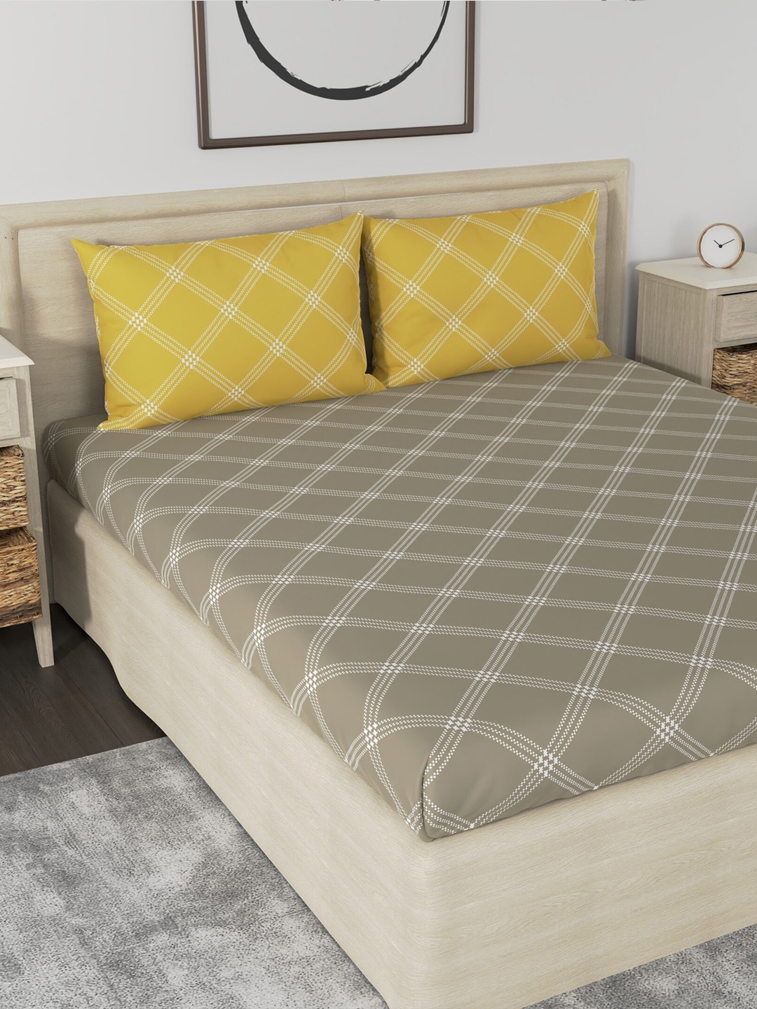 Huesland Aspire Beige & Yellow Geometric 186 TC Cotton Queen Bedsheet With 2 Pillow Covers
Huesland Aspire Beige & Yellow Geometric 186 TC Cotton Queen Bedsheet With 2 Pillow Covers