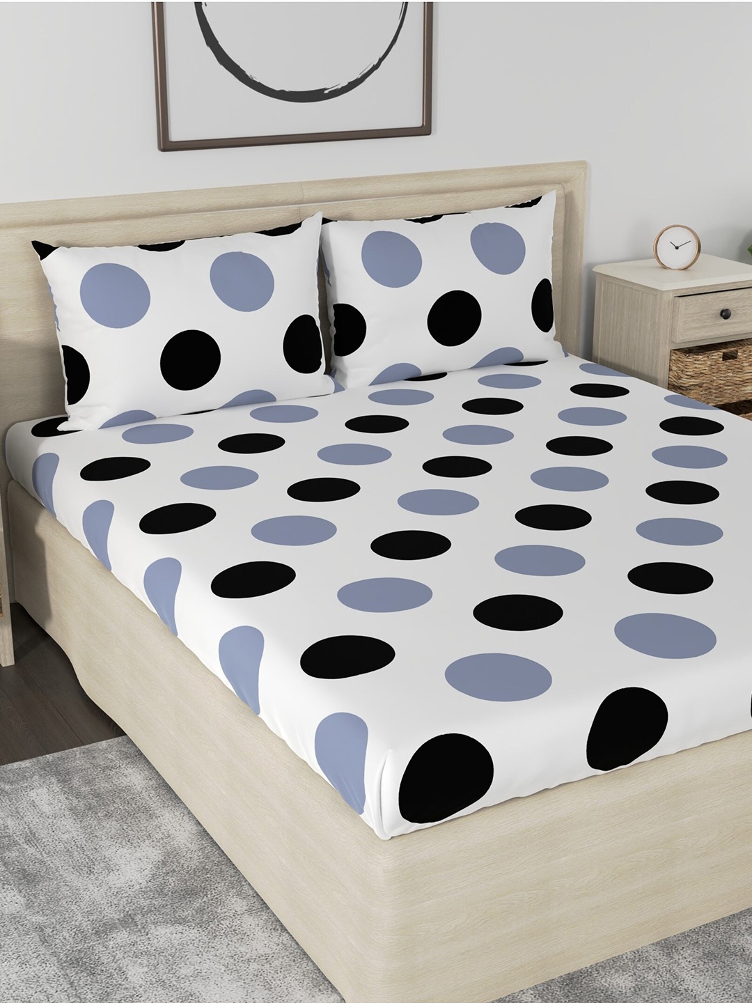 Huesland Aspire White & Grey Geometric 186 TC Cotton King Bedsheet & 2 Pillow Covers
Huesland Aspire White & Grey Geometric 186 TC Cotton King Bedsheet & 2 Pillow Covers