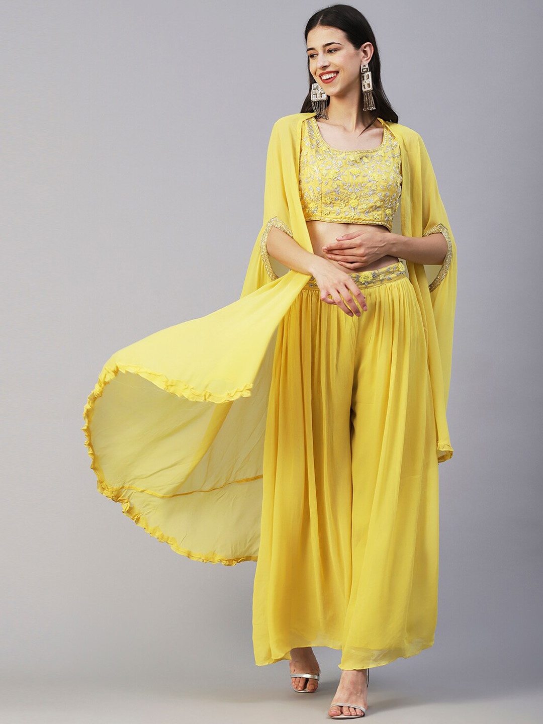 Envy Me by FASHOR Ethnic Motifs Embroidered Zardozi Top With Palazzos & Jacket, Yellow
Envy Me by FASHOR Ethnic Motifs Embroidered Zardozi Top With Palazzos & Jacket, Yellow