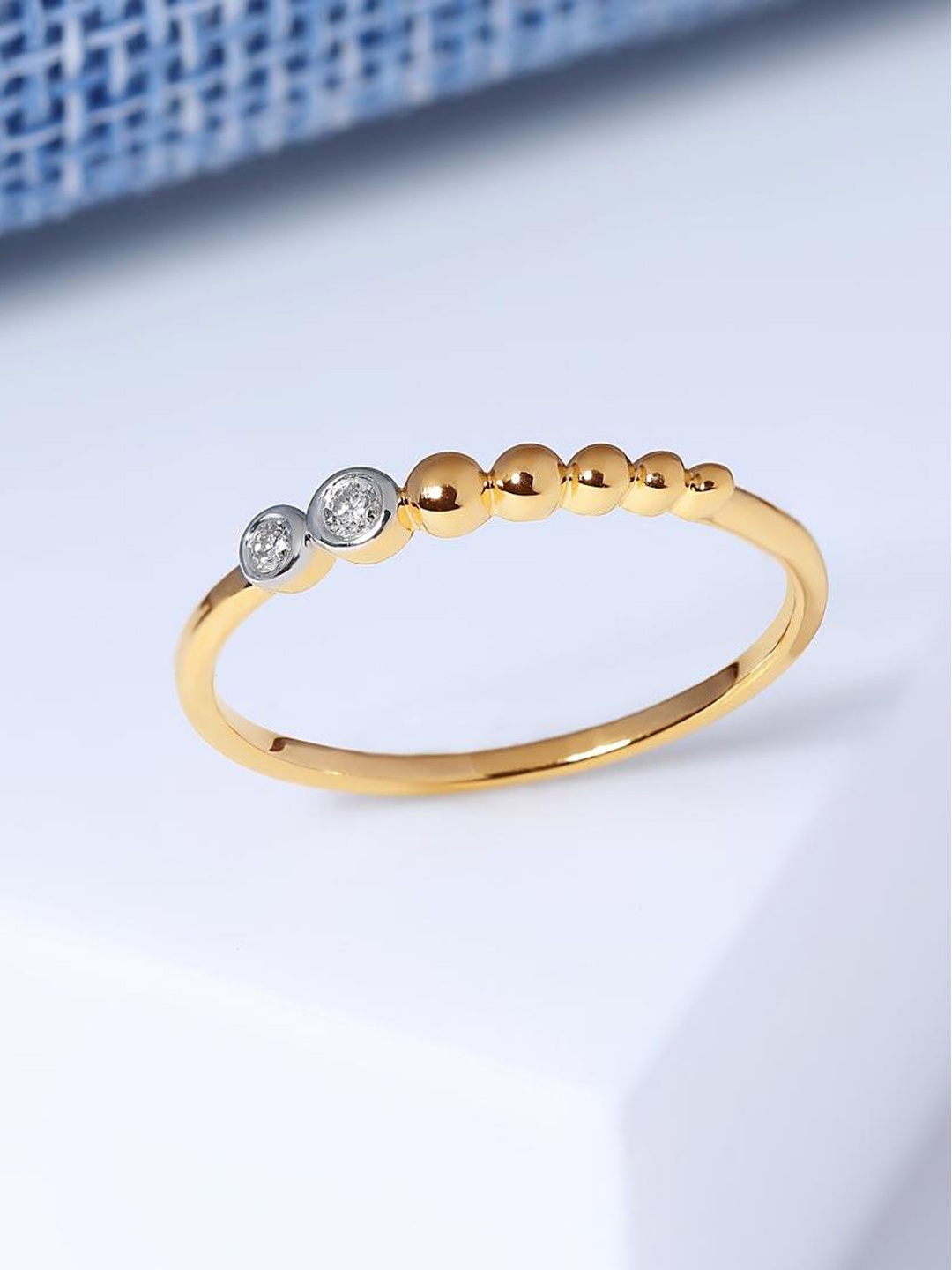 CANDERE A KALYAN JEWELLERS COMPANY Cubic Zirconia Studded 14KT Gold Finger Ring-1.2gm
CANDERE A KALYAN JEWELLERS COMPANY Cubic Zirconia Studded 14KT Gold Finger Ring-1.2gm