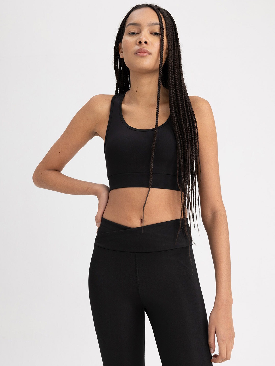 DeFacto Full Coverage All Day Comfort Knitted Super Support Racerback Workout Bra, Black
DeFacto Full Coverage All Day Comfort Knitted Super Support Racerback Workout Bra, Black