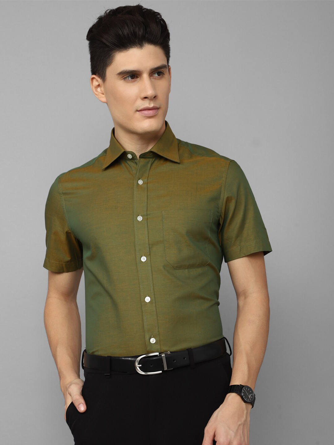 Louis Philippe Opaque Formal Pure Cotton Shirt, Olive
Louis Philippe Opaque Formal Pure Cotton Shirt, Olive