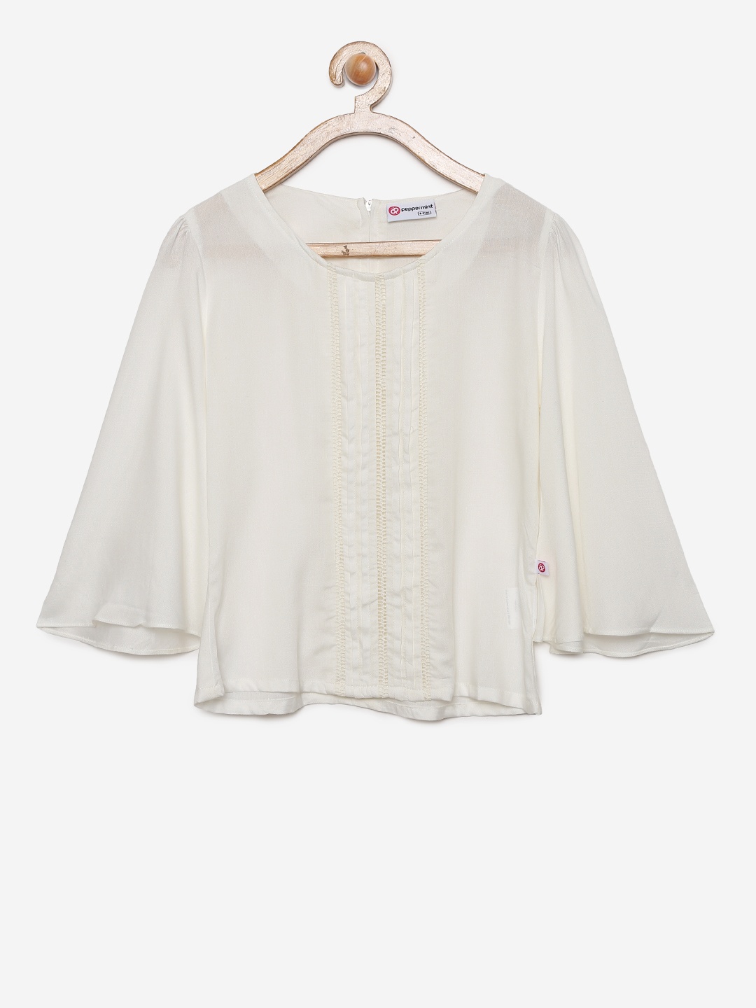 Peppermint Girls Off-White Solid Top