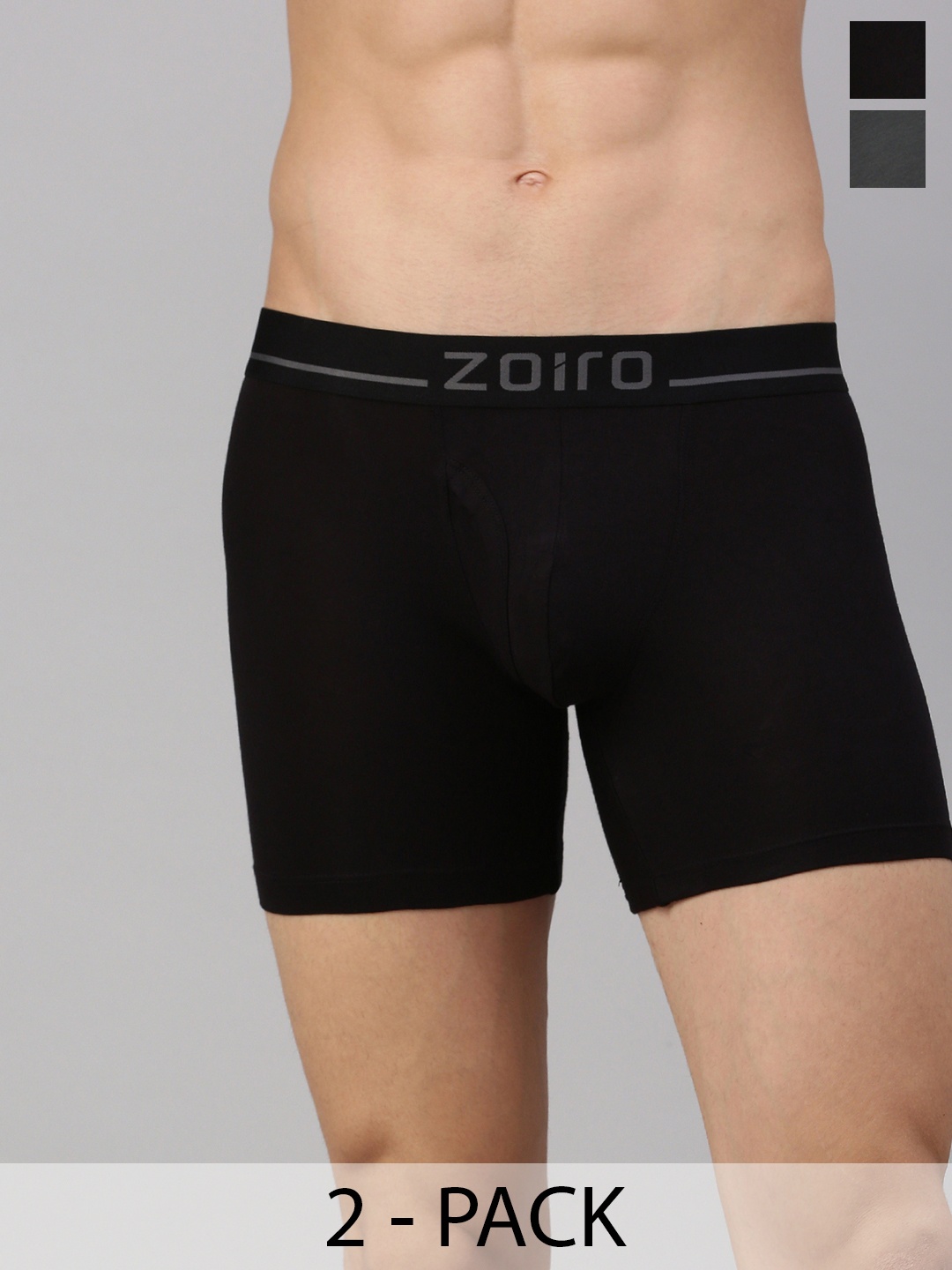 Zoiro Men Pack Of 2 Brand Logo Printed 4 Way Stretch Cotton Trunks ZO-MSTRU2423-GM-BK-S-2P, Black
Zoiro Men Pack Of 2 Brand Logo Printed 4 Way Stretch Cotton Trunks ZO-MSTRU2423-GM-BK-S-2P, Black