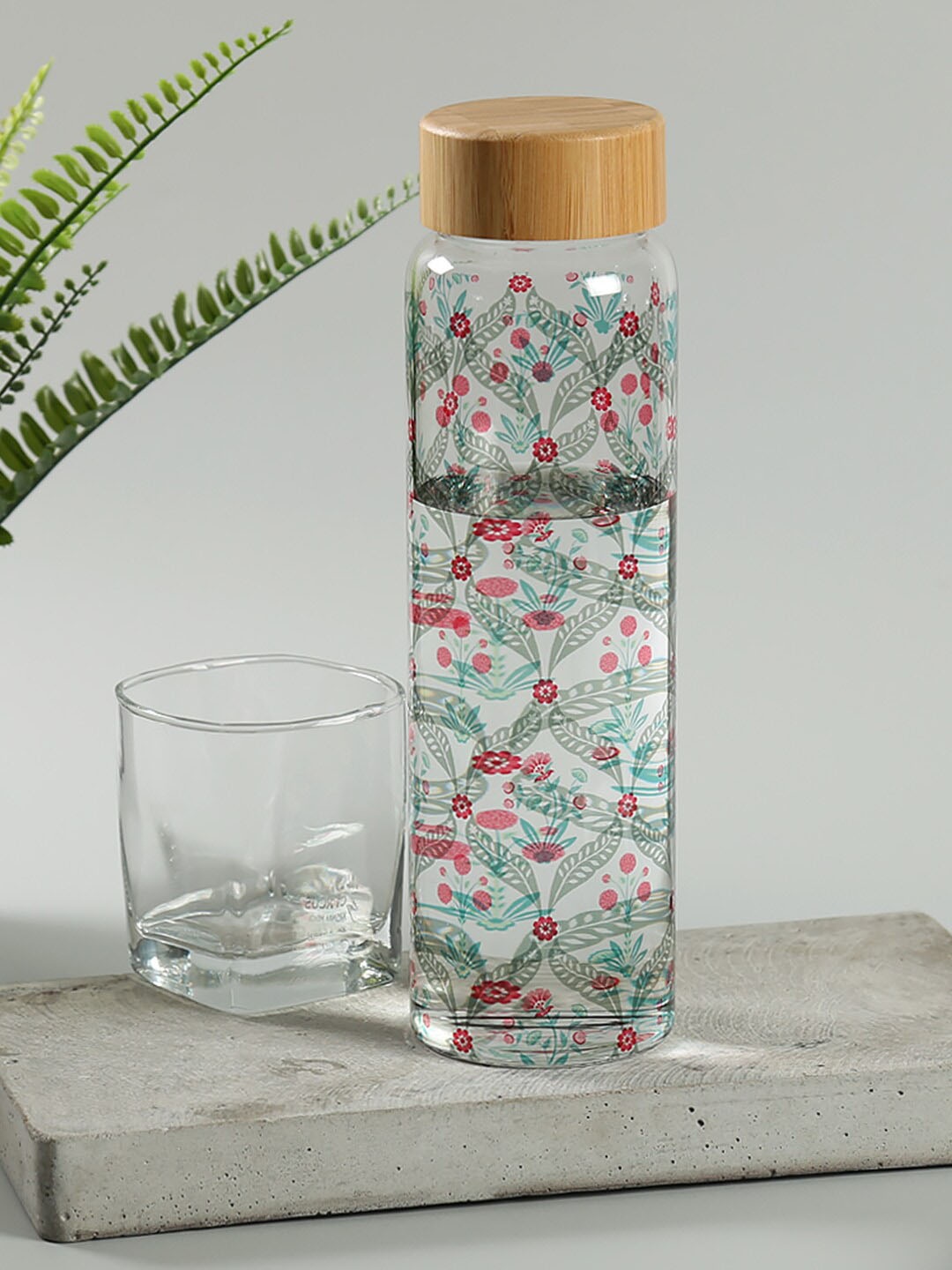 India Circus by Krsnaa Mehta Floral Print Leakproof Borosilicated Glass Water Bottle 1L, Transparent
India Circus by Krsnaa Mehta Floral Print Leakproof Borosilicated Glass Water Bottle 1L, Transparent