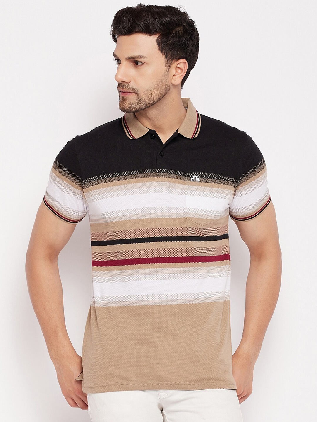 98 Degree North Horizontal Striped Polo Collar Cotton Casual T-shirt, Camel brown
98 Degree North Horizontal Striped Polo Collar Cotton Casual T-shirt, Camel brown