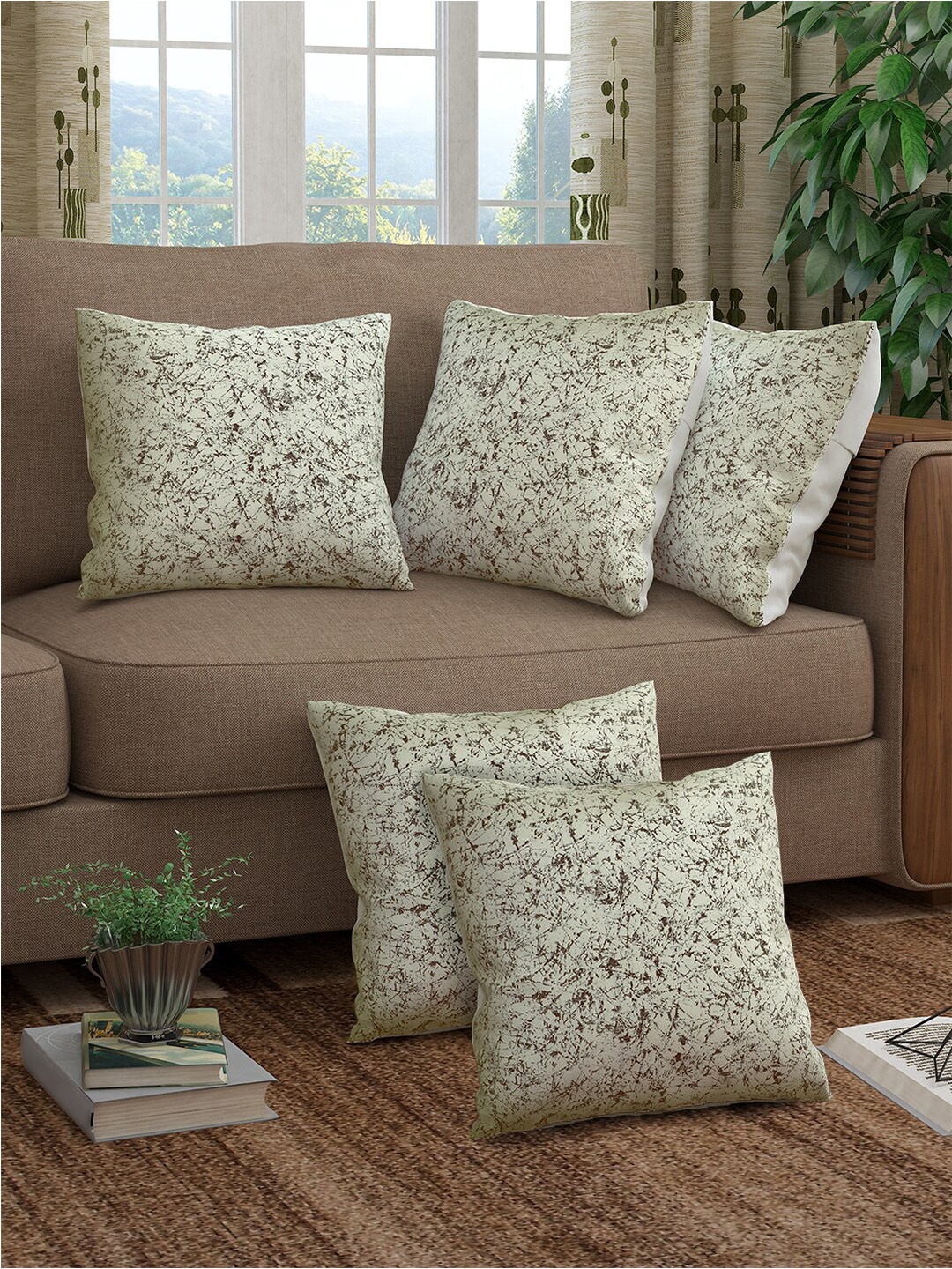 Story@home Alegra Cream-Coloured & Brown 5 Pieces Abstract Printed Square Cushion Covers
Story@home Alegra Cream-Coloured & Brown 5 Pieces Abstract Printed Square Cushion Covers