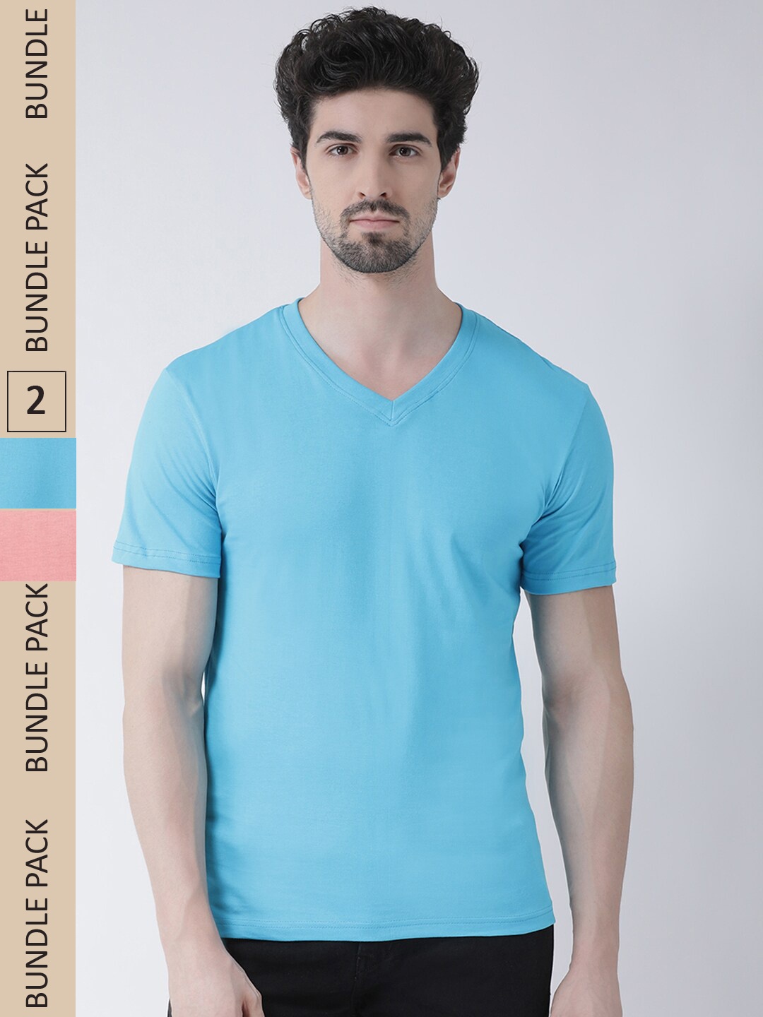 Friskers Pack Of 2 Pure Cotton Slim Fit V-Neck Short Sleeves T-shirts, Turquoise blue
Friskers Pack Of 2 Pure Cotton Slim Fit V-Neck Short Sleeves T-shirts, Turquoise blue