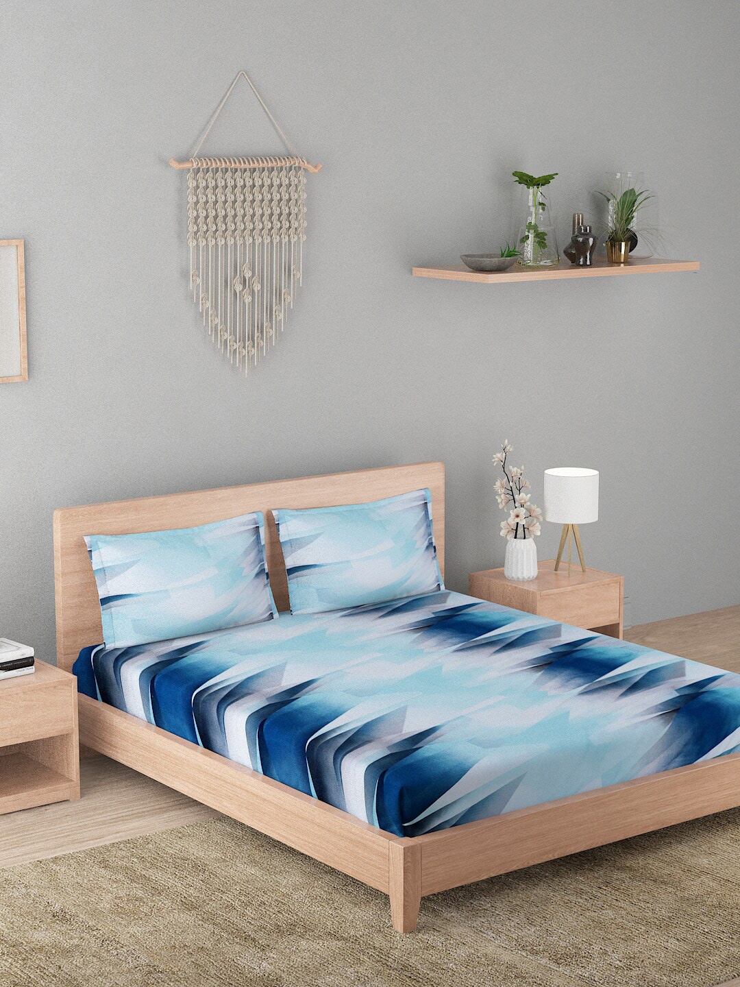 A Homes Grace Elegencia Blue & White Abstract 210 TC Queen Bedsheet & 2 Pillow Covers
A Homes Grace Elegencia Blue & White Abstract 210 TC Queen Bedsheet & 2 Pillow Covers