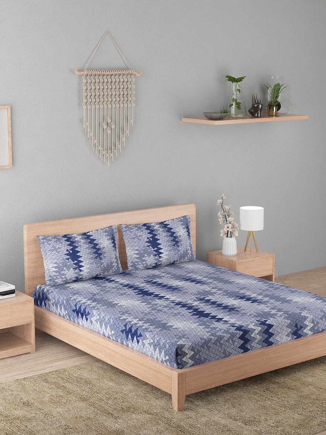 A Homes Grace Elegencia Grey & White Geometric 210 TC Queen Bedsheet with 2 Pillow Covers
A Homes Grace Elegencia Grey & White Geometric 210 TC Queen Bedsheet with 2 Pillow Covers
