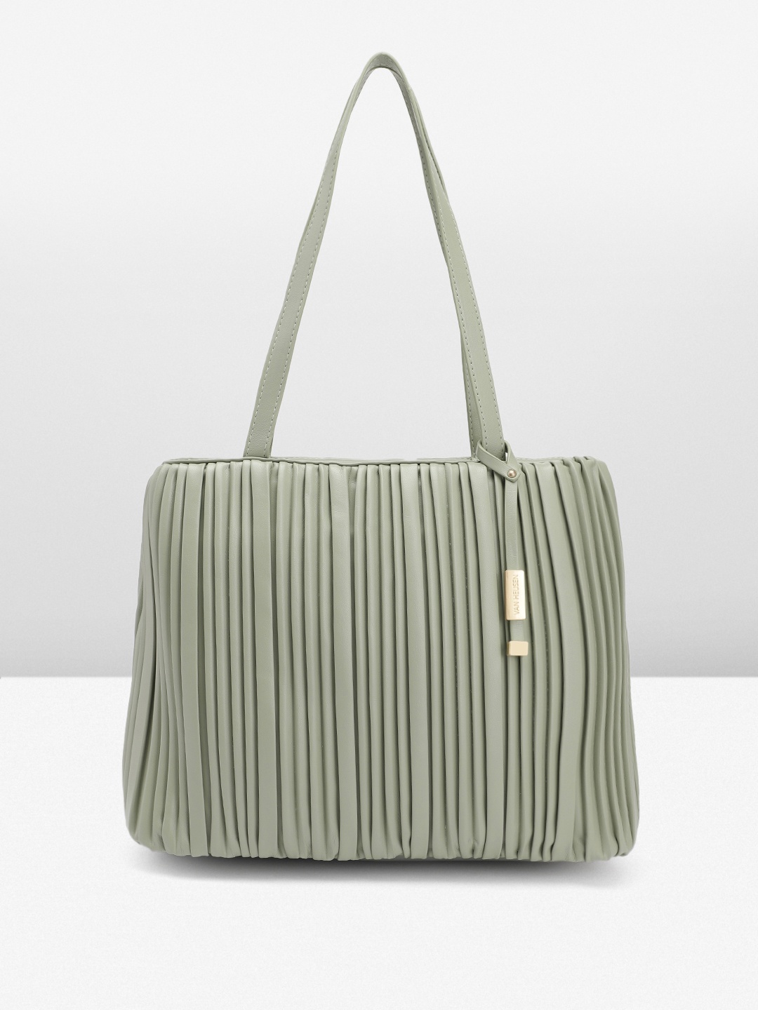 Van Heusen Striped PU Structured Shoulder Bag with Pleated & Brand Logo Tasselled Detail, Green
Van Heusen Striped PU Structured Shoulder Bag with Pleated & Brand Logo Tasselled Detail, Green