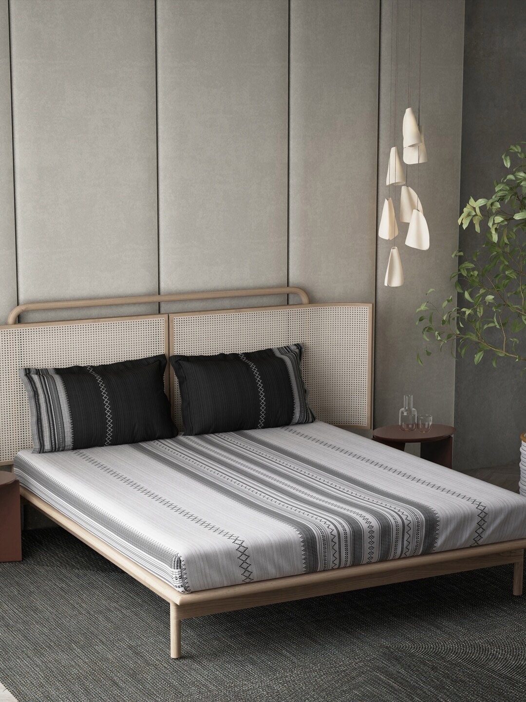 DDecor Live Beautiful Grey & Black Striped 140 TC Cotton King Bedsheet & 2 Pillow Covers
DDecor Live Beautiful Grey & Black Striped 140 TC Cotton King Bedsheet & 2 Pillow Covers