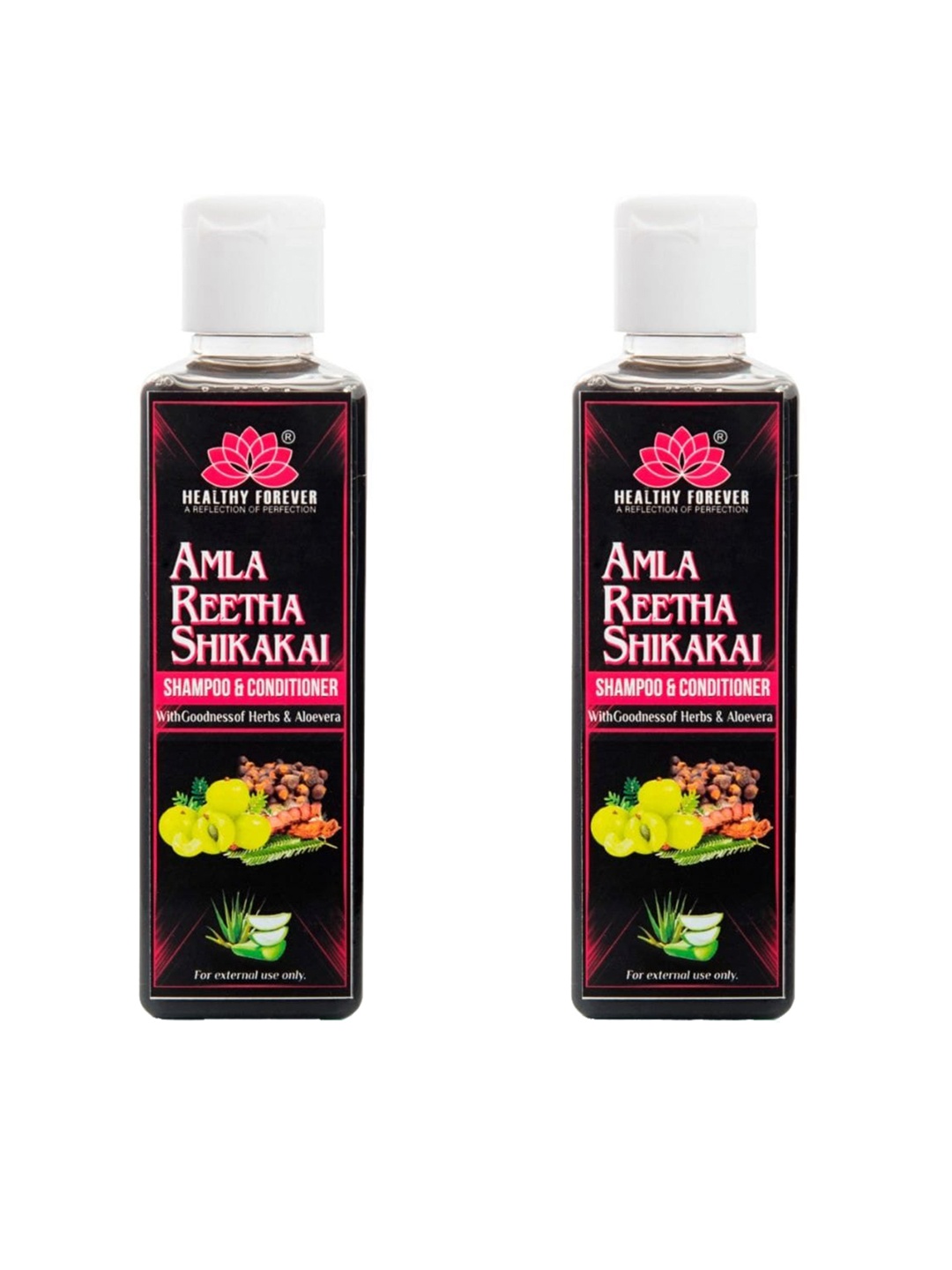 HEALTHY FOREVER Set Of 2 Amla Reetha Shikakai Shampoo & Conditioner 200ml Each, Black
HEALTHY FOREVER Set Of 2 Amla Reetha Shikakai Shampoo & Conditioner 200ml Each, Black