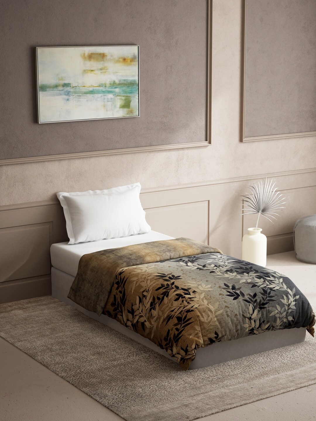 DDecor Grey & Brown Printed Mild Winter 150 GSM Reversible Pure Cotton Single Bed Quilt
DDecor Grey & Brown Printed Mild Winter 150 GSM Reversible Pure Cotton Single Bed Quilt