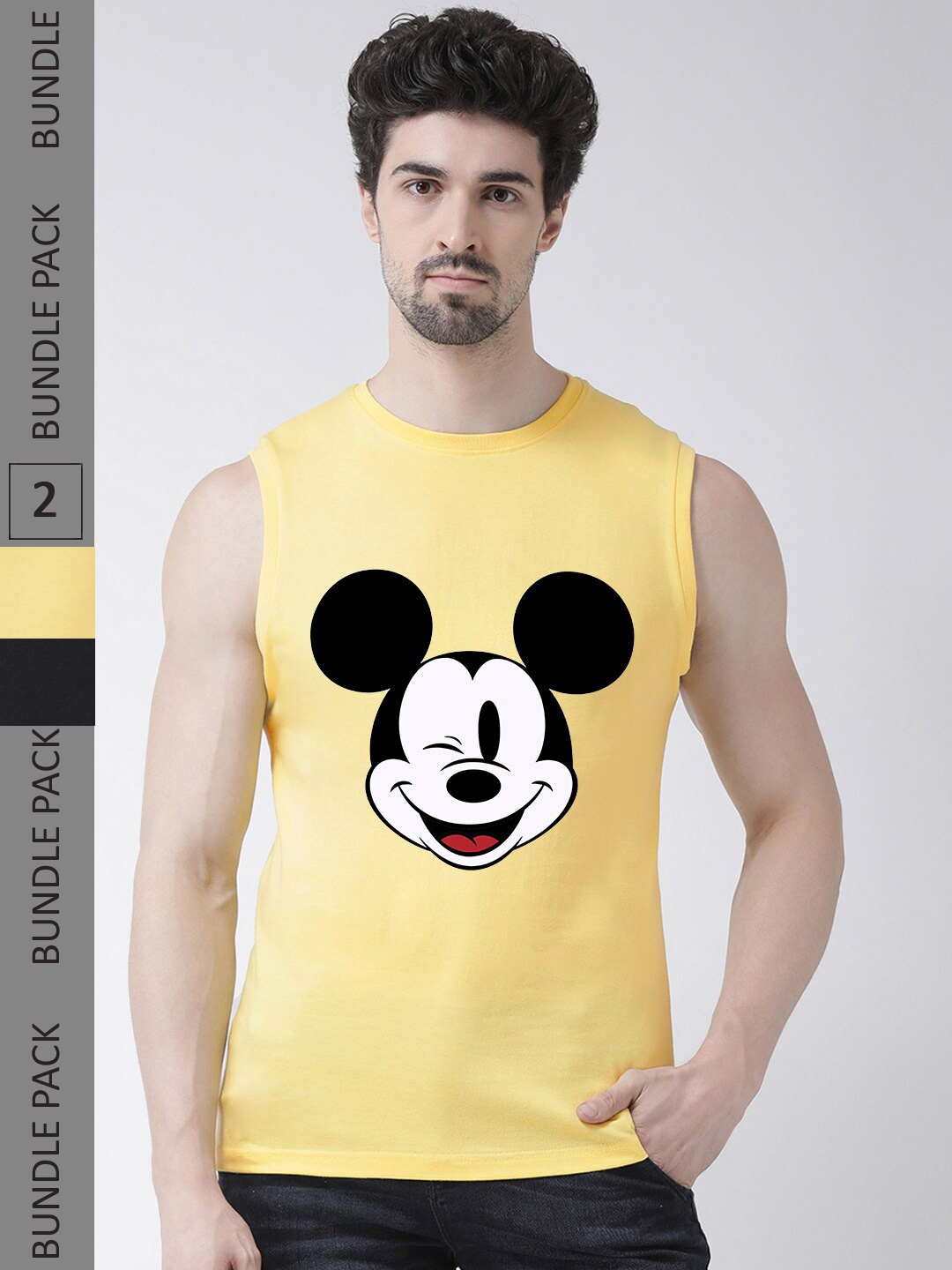 Friskers Pack Of 2 Graphic Printed Sleeveless Slim Fit Pure Cotton Sports T-shirt, Yellow
Friskers Pack Of 2 Graphic Printed Sleeveless Slim Fit Pure Cotton Sports T-shirt, Yellow