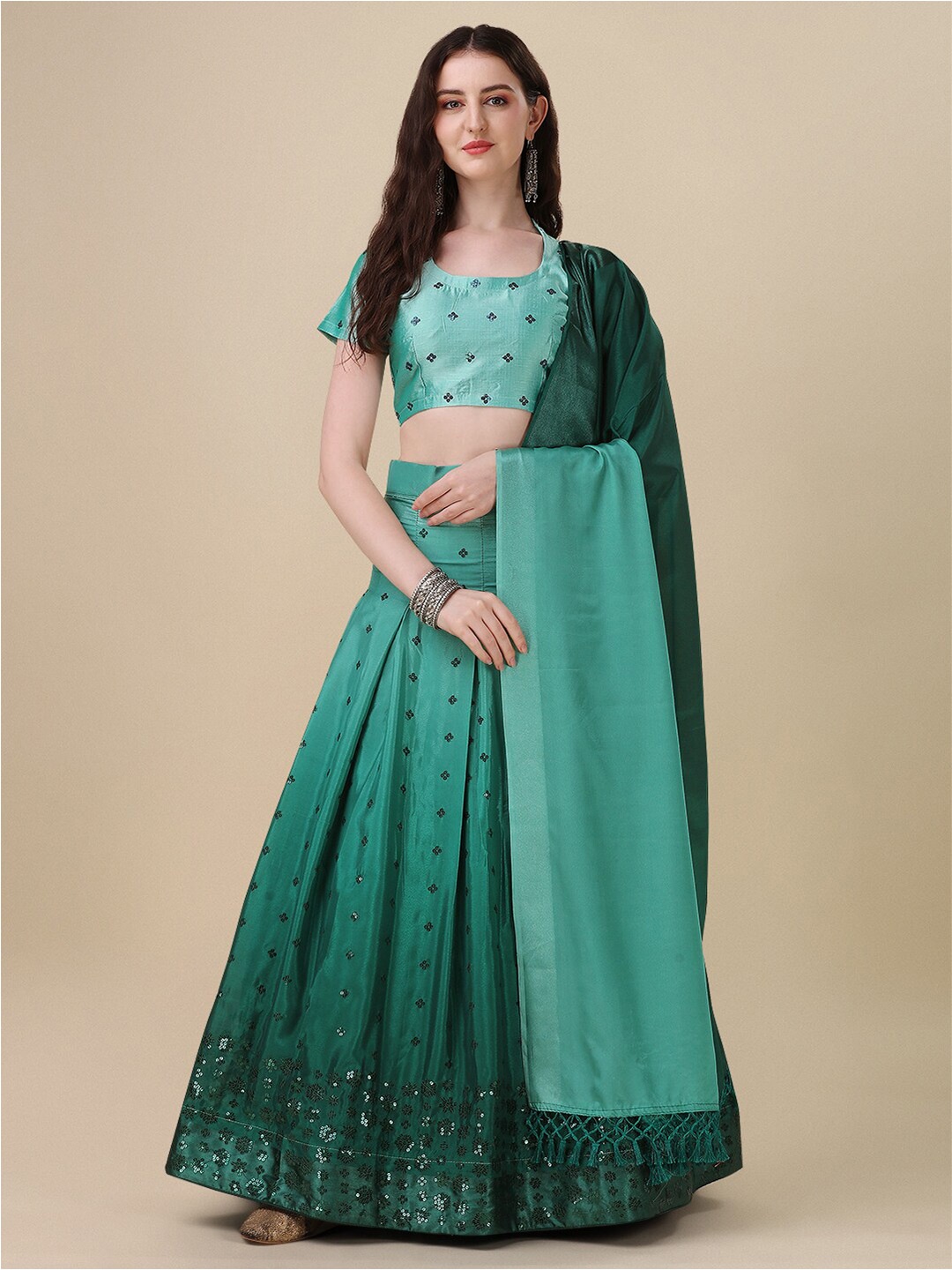 Mitera Green Embroidered Sequinned Ready to Wear Lehenga & Unstitched Blouse With Dupatta
Mitera Green Embroidered Sequinned Ready to Wear Lehenga & Unstitched Blouse With Dupatta