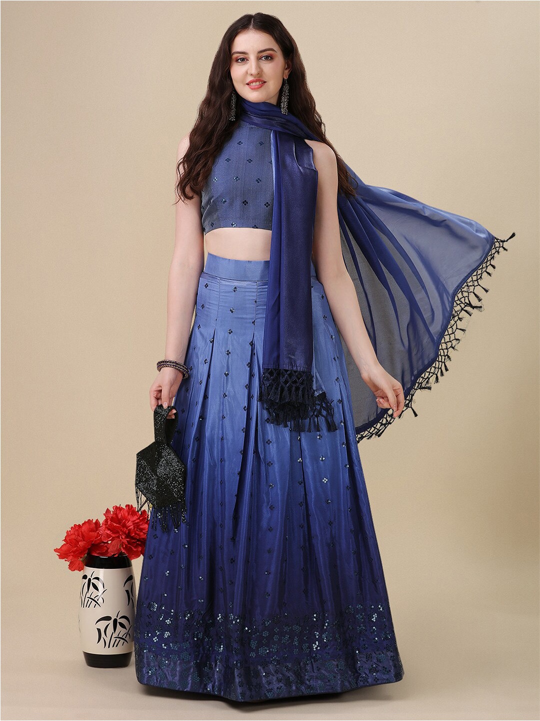 Mitera Blue Embroidered Sequinned Ready to Wear Lehenga & Unstitched Blouse With Dupatta
Mitera Blue Embroidered Sequinned Ready to Wear Lehenga & Unstitched Blouse With Dupatta