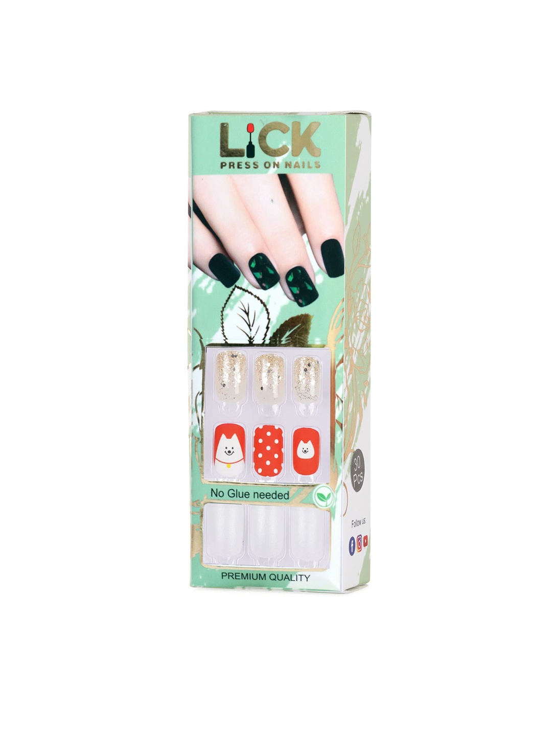 LICK 12 Pieces Square Shape Acrylic Reusable Press On Nails With Application Kit - White
LICK 12 Pieces Square Shape Acrylic Reusable Press On Nails With Application Kit - White