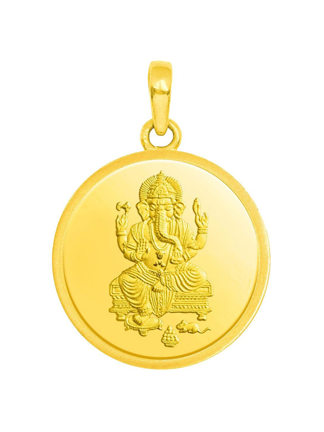 CANDERE A KALYAN JEWELLERS COMPANY 24KT Gold Lord Ganesh Coin Pendant With Loop-5.4 g
CANDERE A KALYAN JEWELLERS COMPANY 24KT Gold Lord Ganesh Coin Pendant With Loop-5.4 g