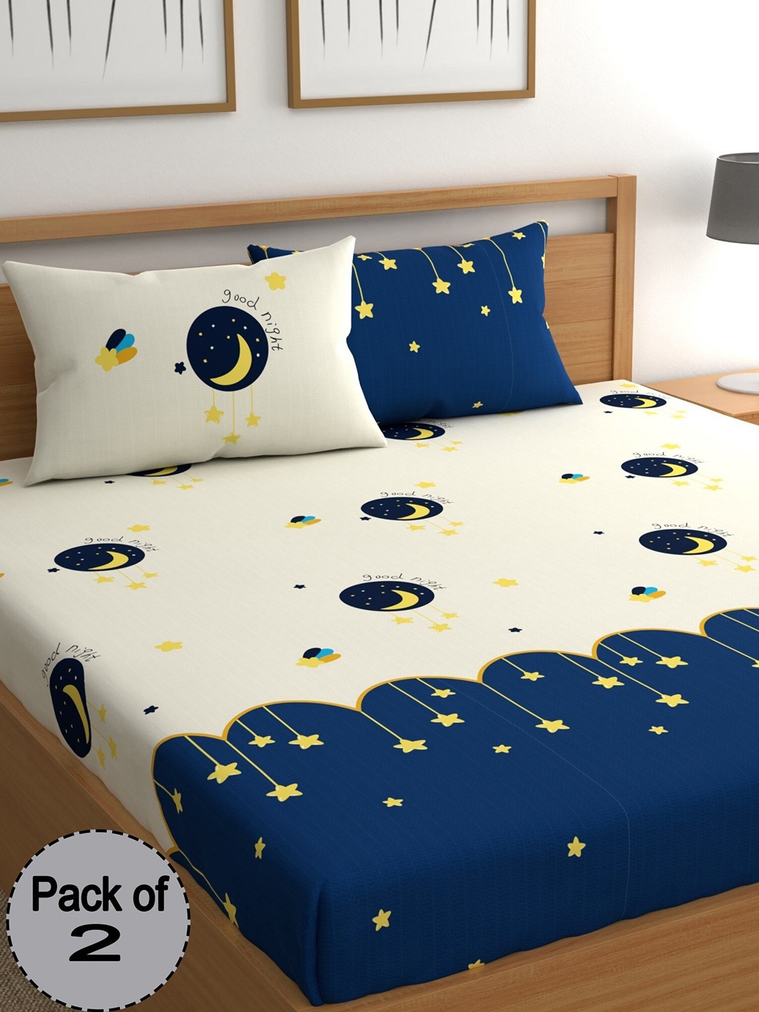 CHHAVI INDIA Blue & White Graphic 210 TC 2 Pieces Queen Bedsheet With 4 Pillow Covers
CHHAVI INDIA Blue & White Graphic 210 TC 2 Pieces Queen Bedsheet With 4 Pillow Covers