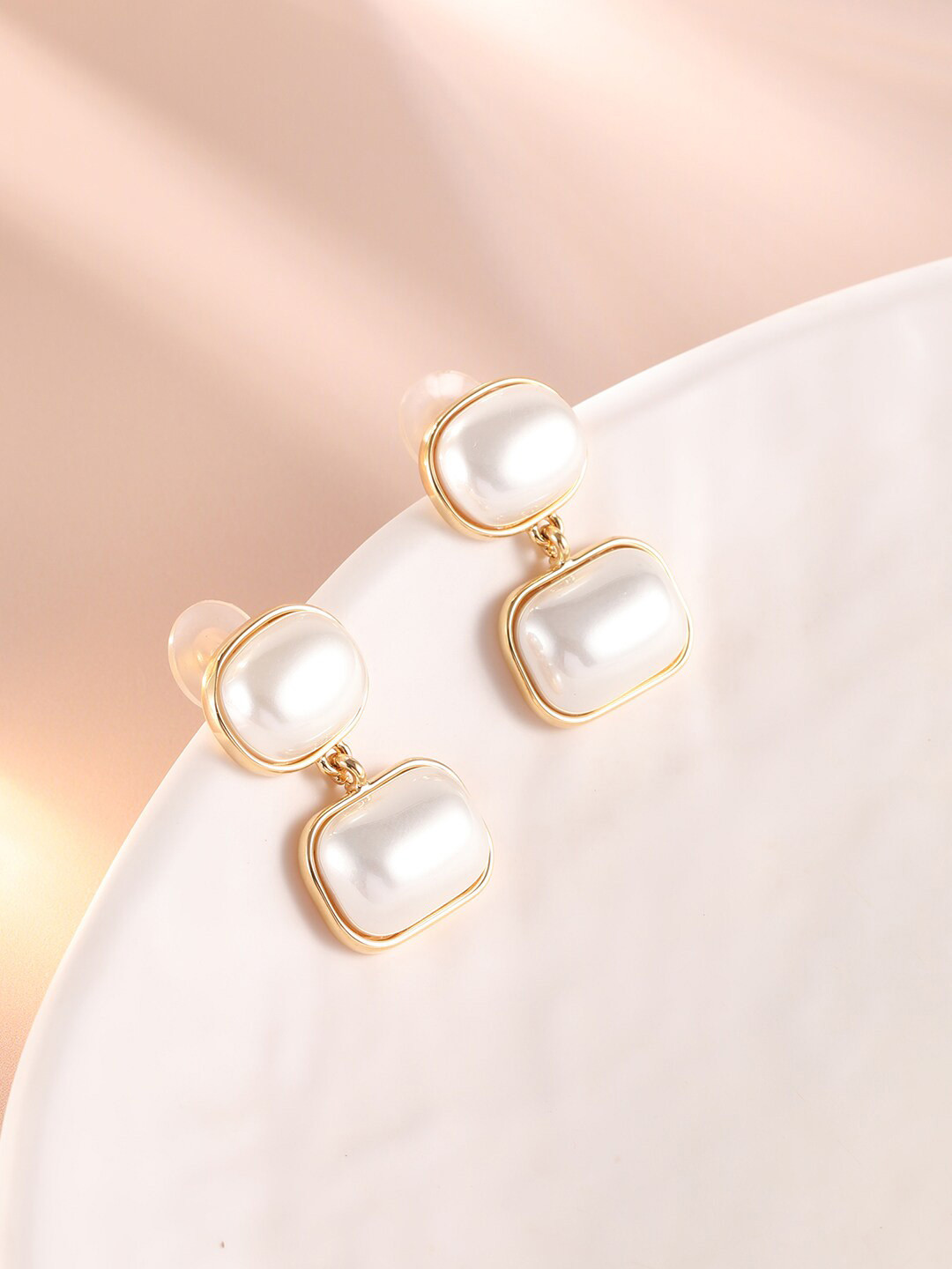 XPNSV Gold-Plated Beaded Contemporary Drop Earrings 
XPNSV Gold-Plated Beaded Contemporary Drop Earrings