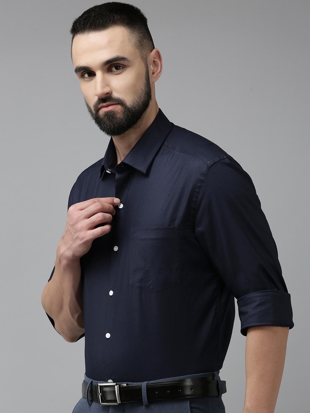 Arrow Pure Cotton Self Design Textured Original Slim Fit Opaque Formal Shirt, Navy blue
Arrow Pure Cotton Self Design Textured Original Slim Fit Opaque Formal Shirt, Navy blue