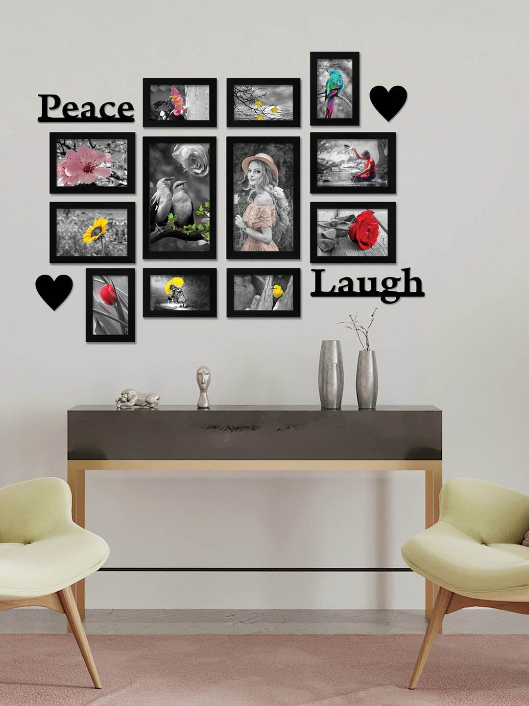 nest ART 12 Pcs Black Collage Photo Frames