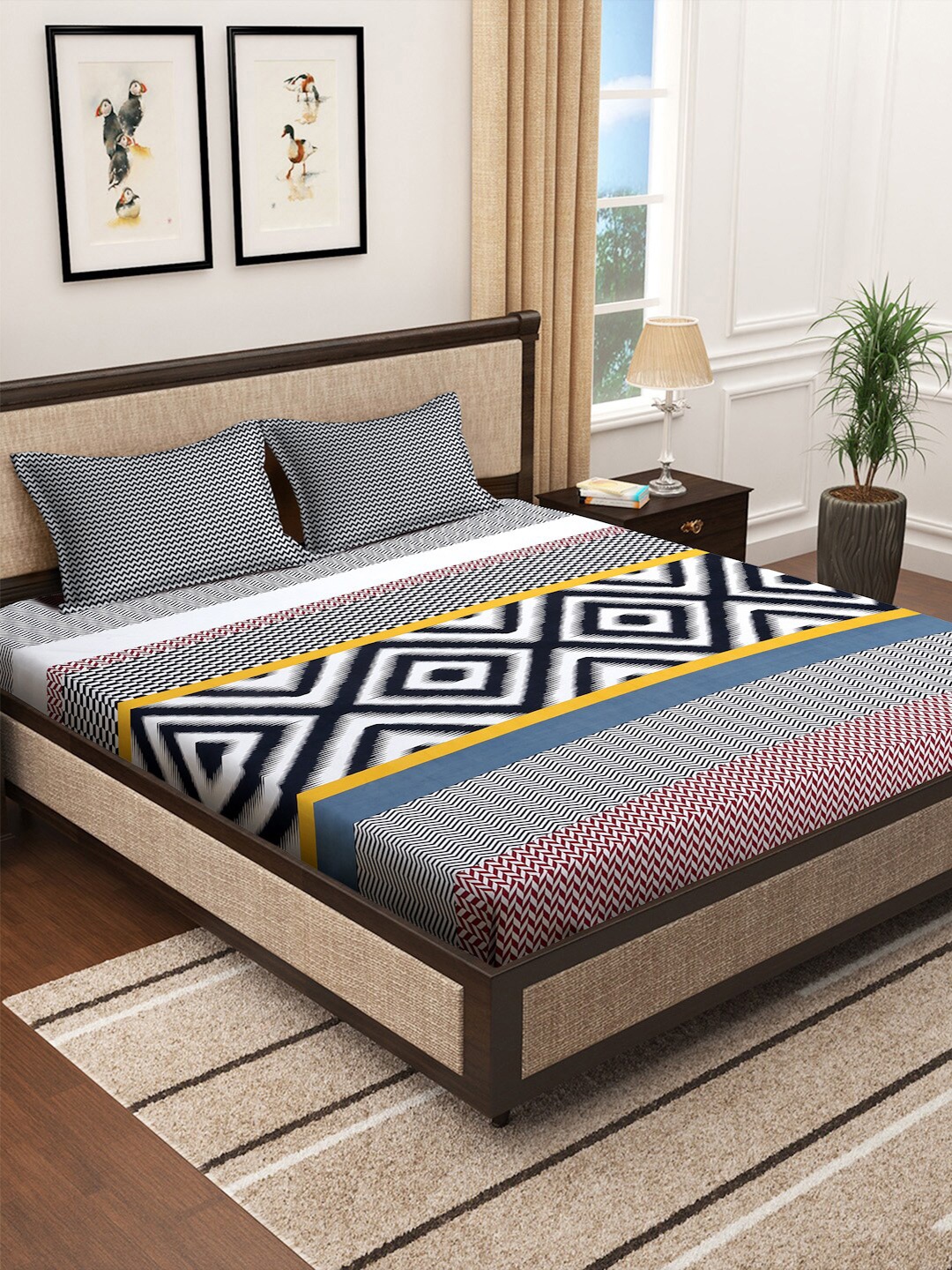 KLOTTHE Book Fold Black & White Geometric Printed 300TC King Bedsheet With 2 Pillow Cover
KLOTTHE Book Fold Black & White Geometric Printed 300TC King Bedsheet With 2 Pillow Cover