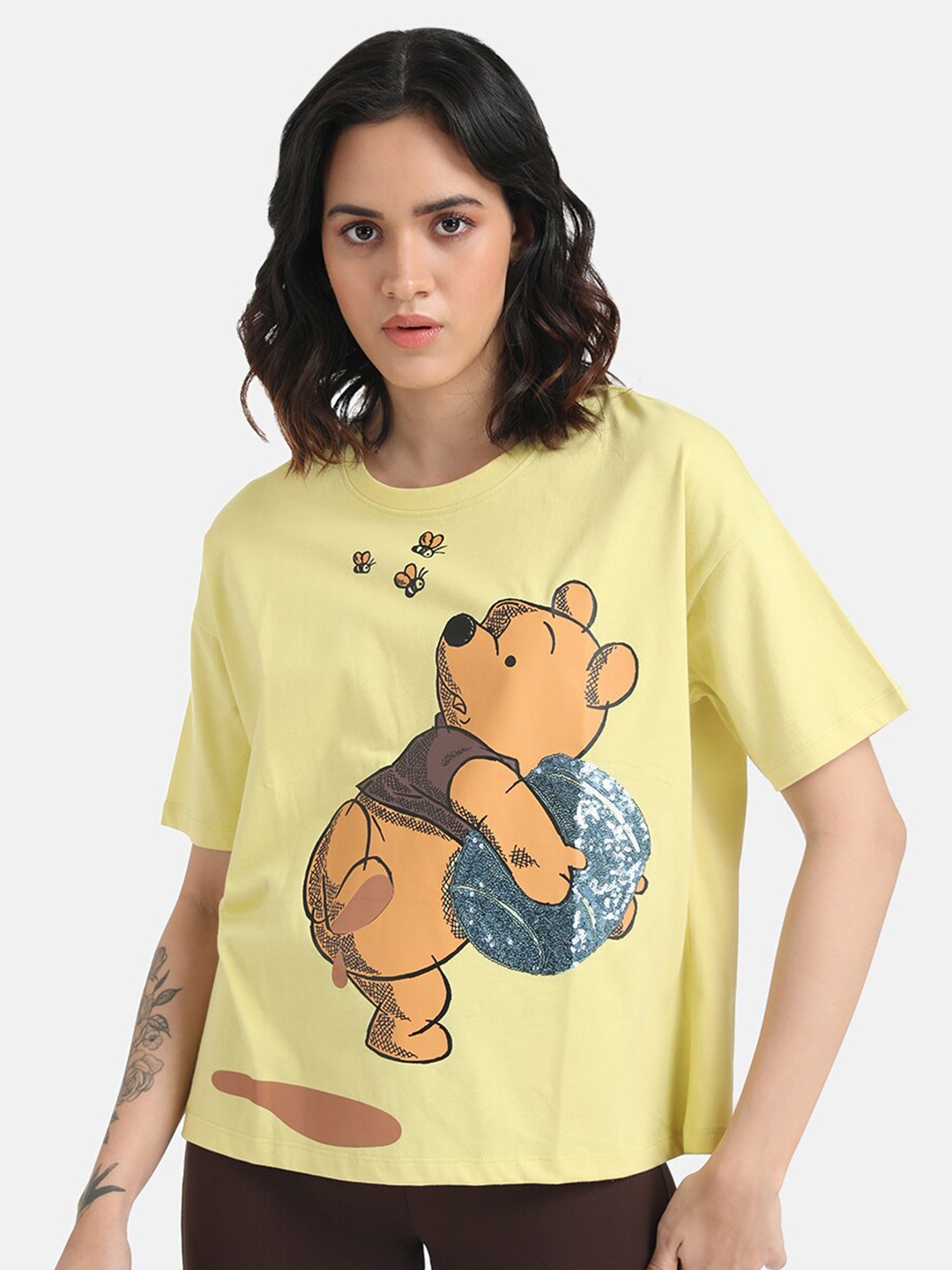 Kazo Winnie The Pooh Disney Printed Drop-Shoulder Sleeves Oversized Cotton T-shirt, Yellow
Kazo Winnie The Pooh Disney Printed Drop-Shoulder Sleeves Oversized Cotton T-shirt, Yellow