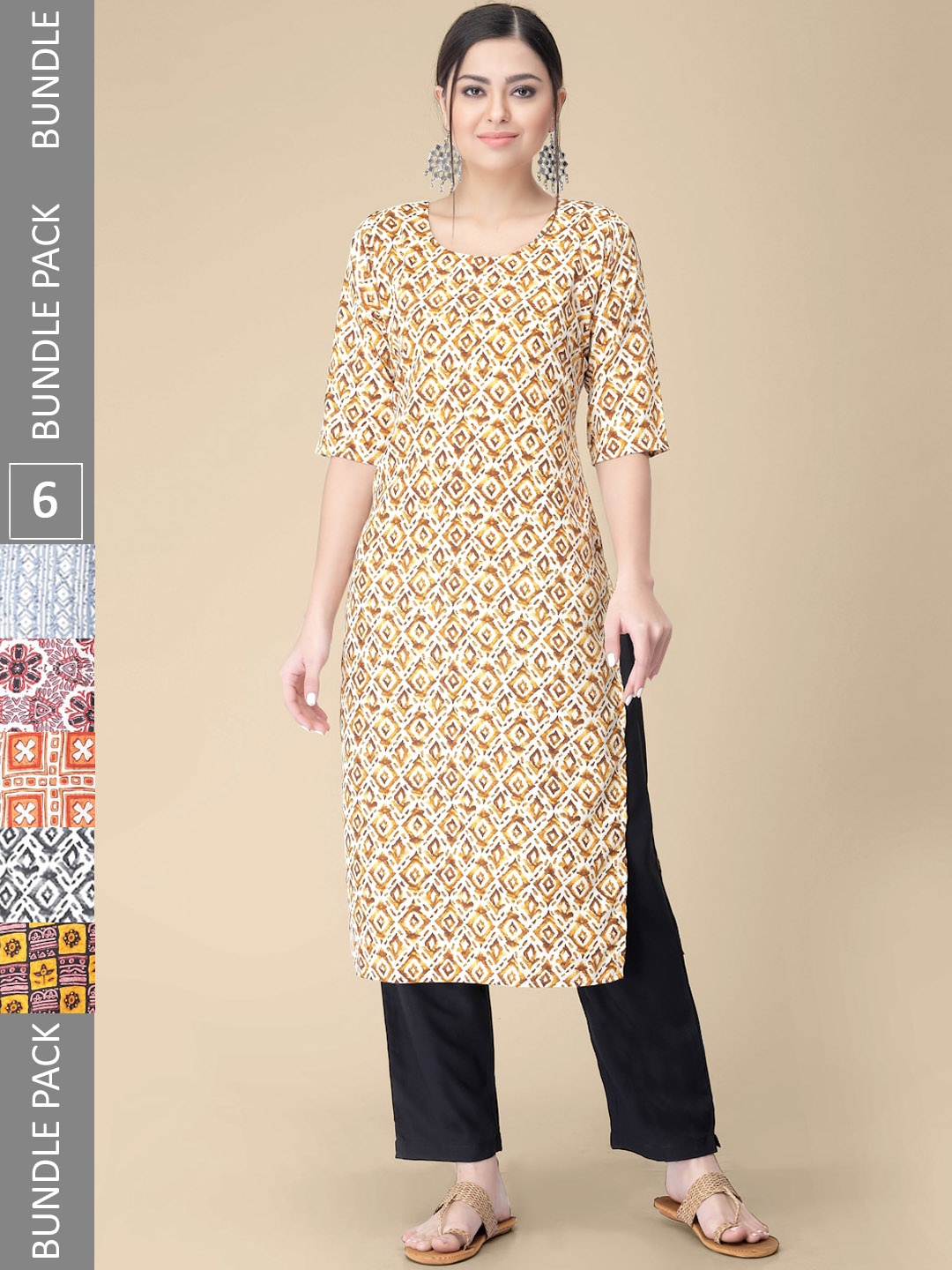 KALINI Women Multicoloured Geometric Printed Cold-Shoulder Sleeves Crepe Kurta, Multi
KALINI Women Multicoloured Geometric Printed Cold-Shoulder Sleeves Crepe Kurta, Multi