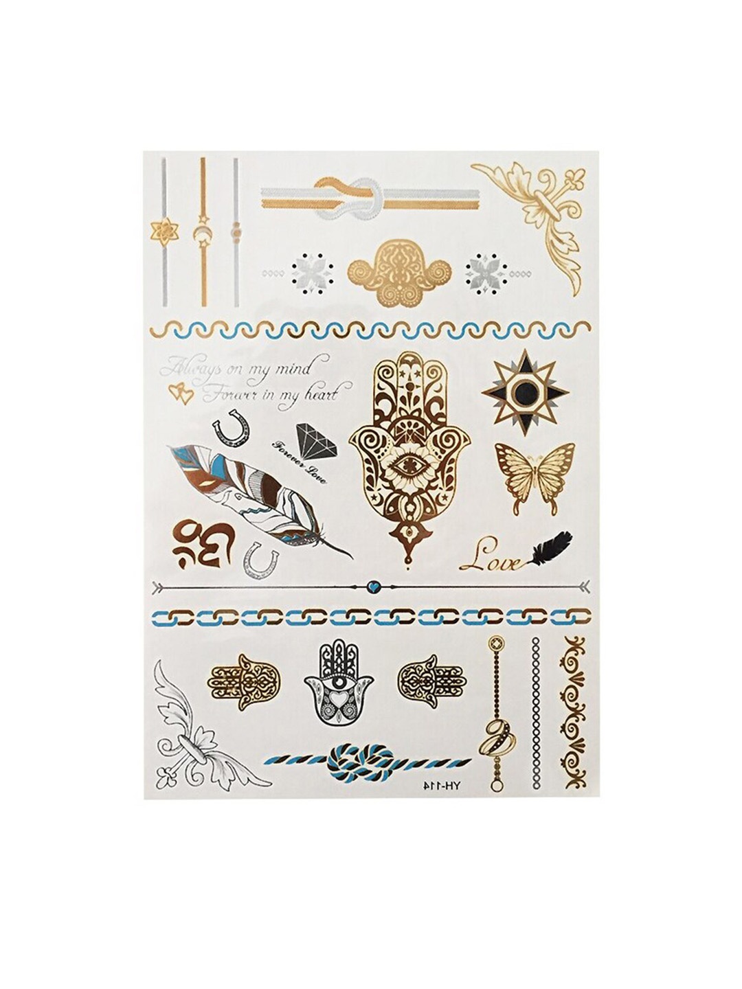 S.A.V.I. 3D Temporary Tattoo Golden & Silver Metallic Om & Arm Wrist Bands Design Sticker, Gold
S.A.V.I. 3D Temporary Tattoo Golden & Silver Metallic Om & Arm Wrist Bands Design Sticker, Gold