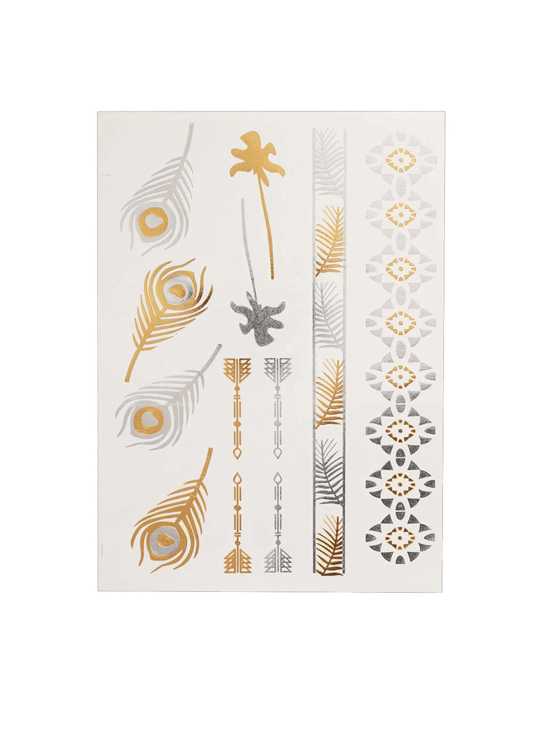 S.A.V.I. 3D Temporary Tattoo Golden & Silver Metallic Peacock Feather Design Sticker, Gold
S.A.V.I. 3D Temporary Tattoo Golden & Silver Metallic Peacock Feather Design Sticker, Gold