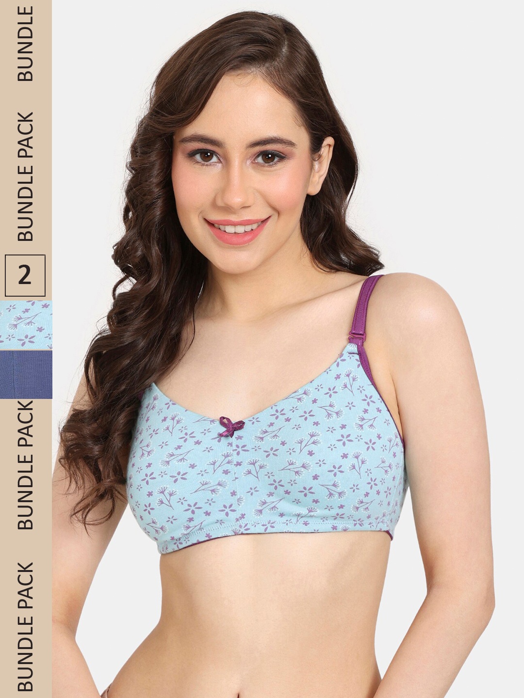 Rosaline by Zivame Pack Of 2 Floral Printed Non Padded All Day Comfort T-shirt Bra, Turquoise blue
Rosaline by Zivame Pack Of 2 Floral Printed Non Padded All Day Comfort T-shirt Bra, Turquoise blue